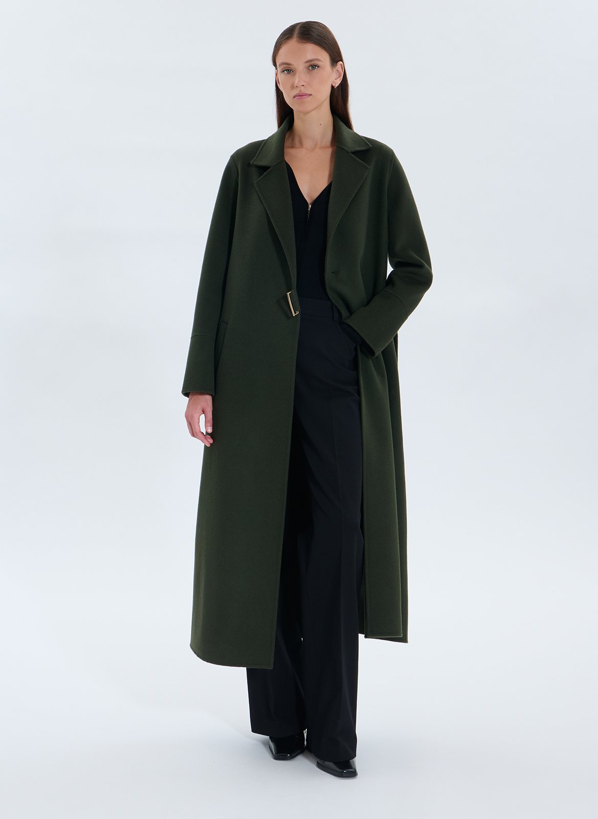 Long wool tailored coat ZAPA Khaki