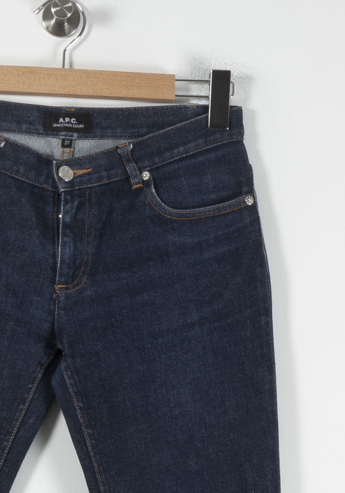 Cropped slim jeans with studs A.P.C - Seconde main Blue