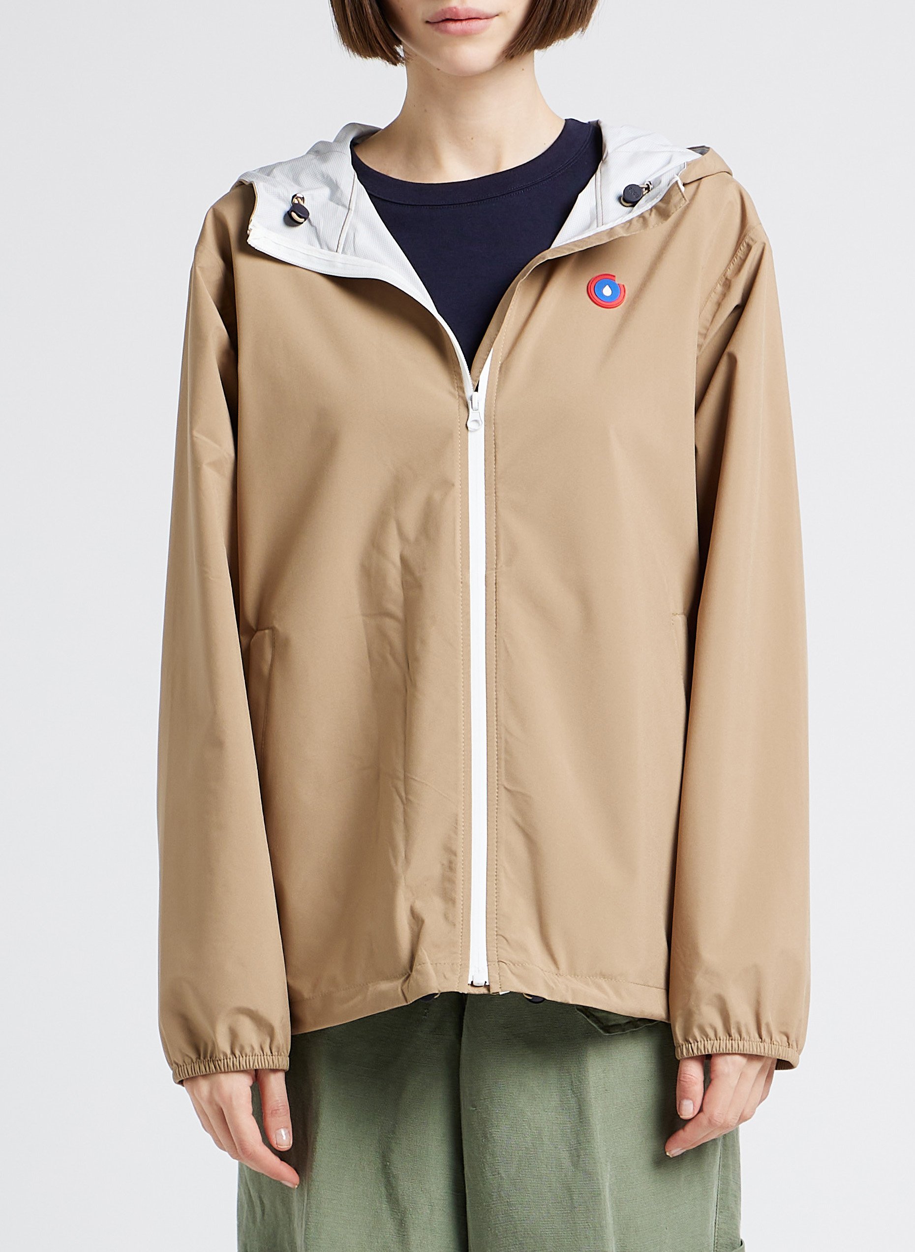 Korte regenjas met capuchon FLOTTE Beige