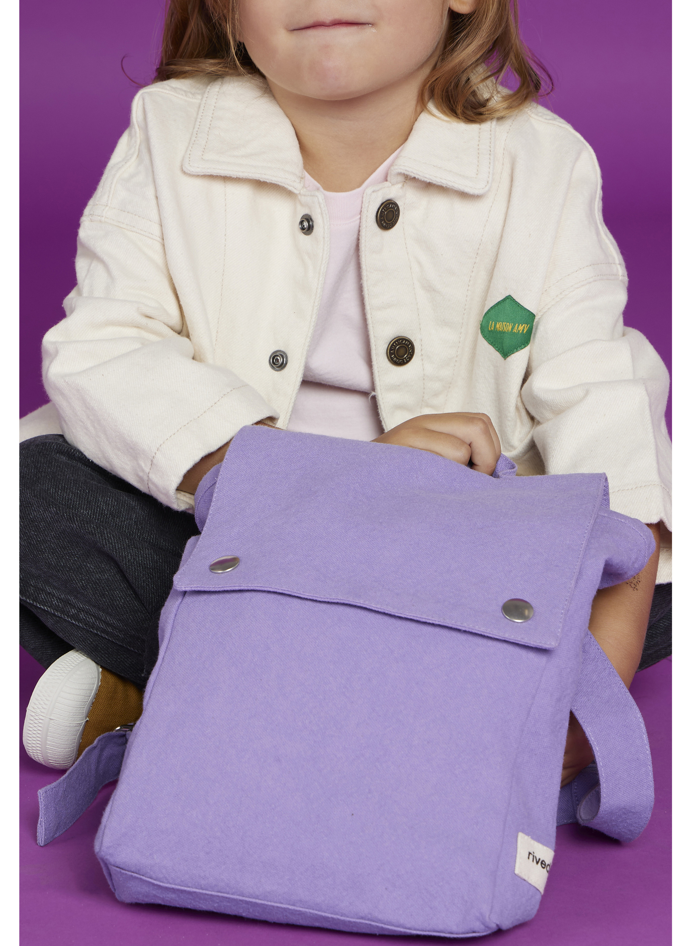 Kinderrugtas van gerecycled katoen | LIMITED EDITION - 15 JAAR RIVEDROITE PARIS Violet