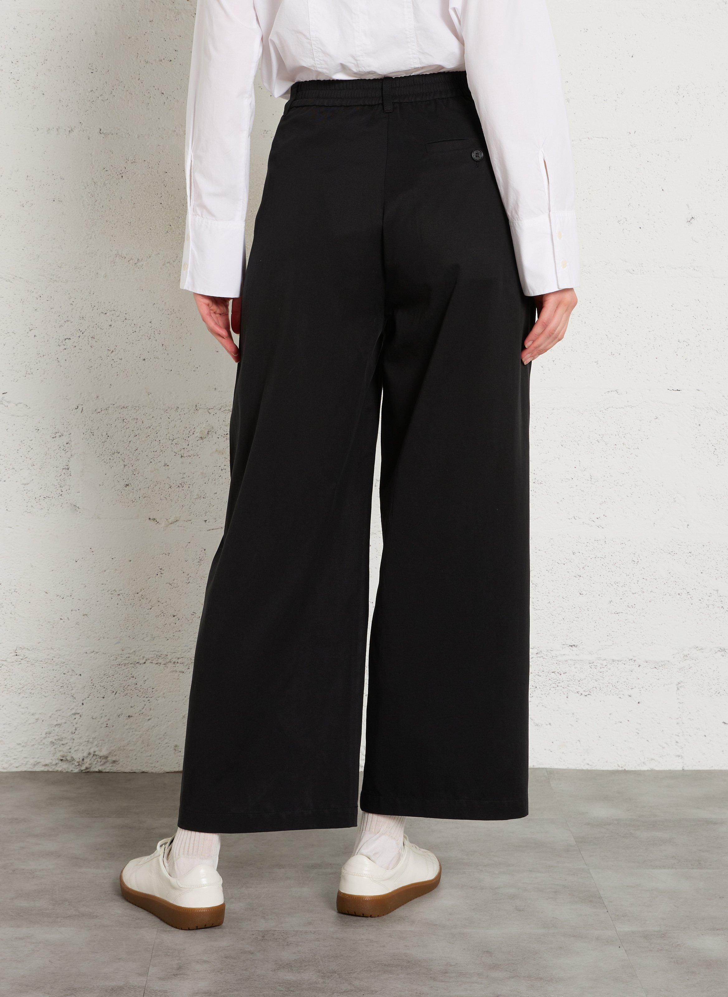 Pantalon large en coton mélangé RUE DE TOKYO Noir