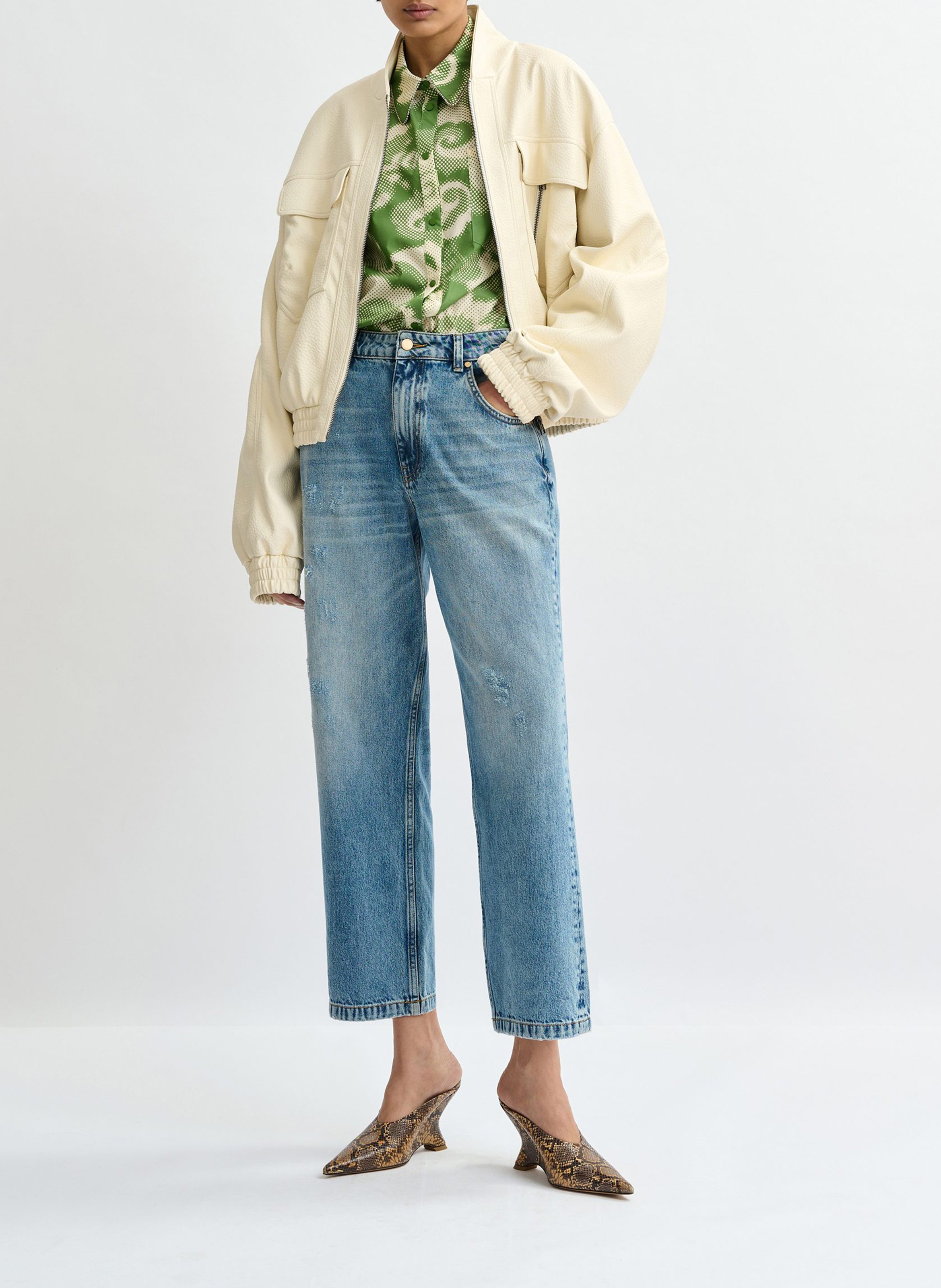 Chemise col classique en coton mélangé ESSENTIEL ANTWERP Vert