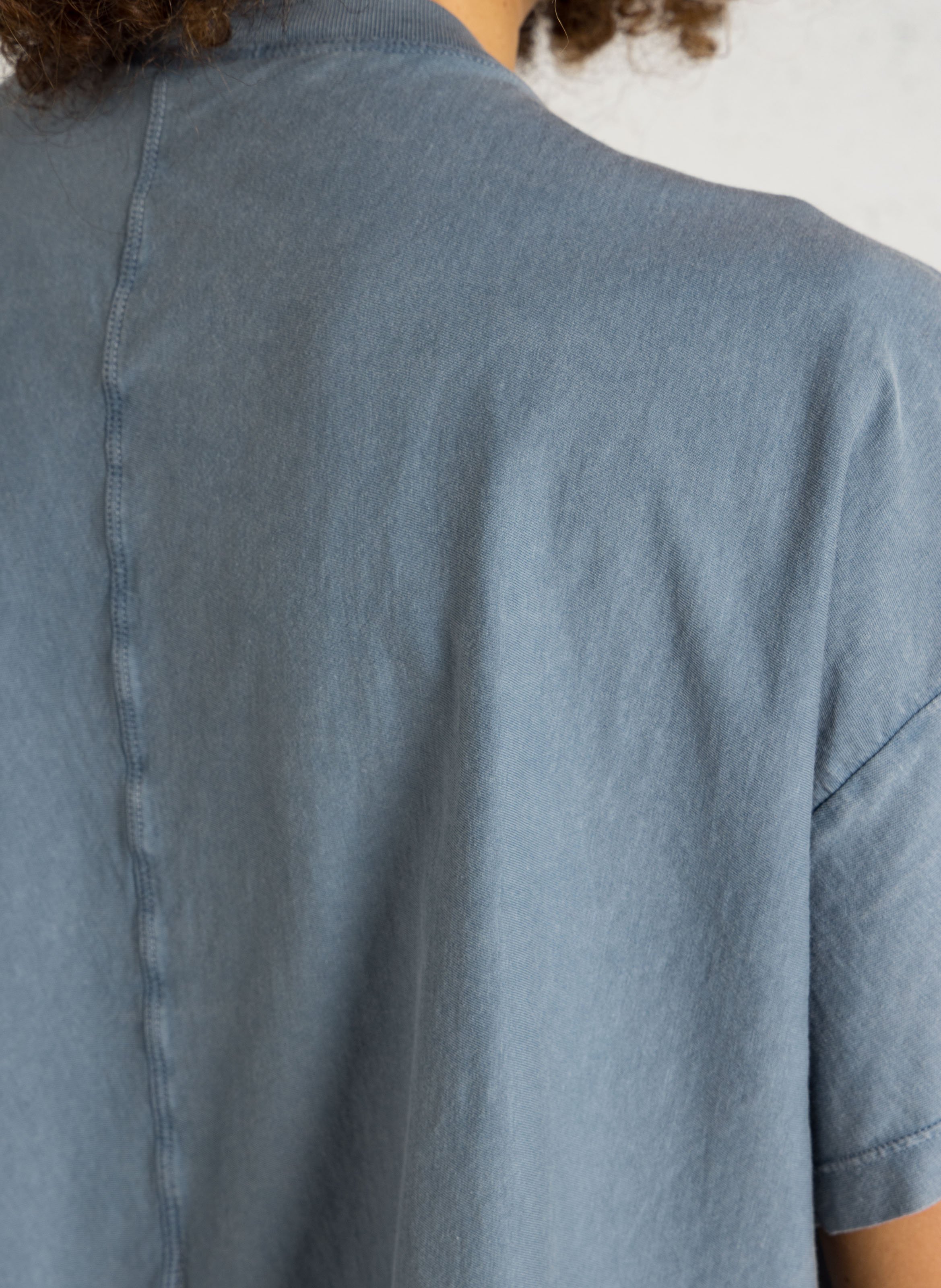 Short oversized plain cotton T-shirt BELLEROSE Blue