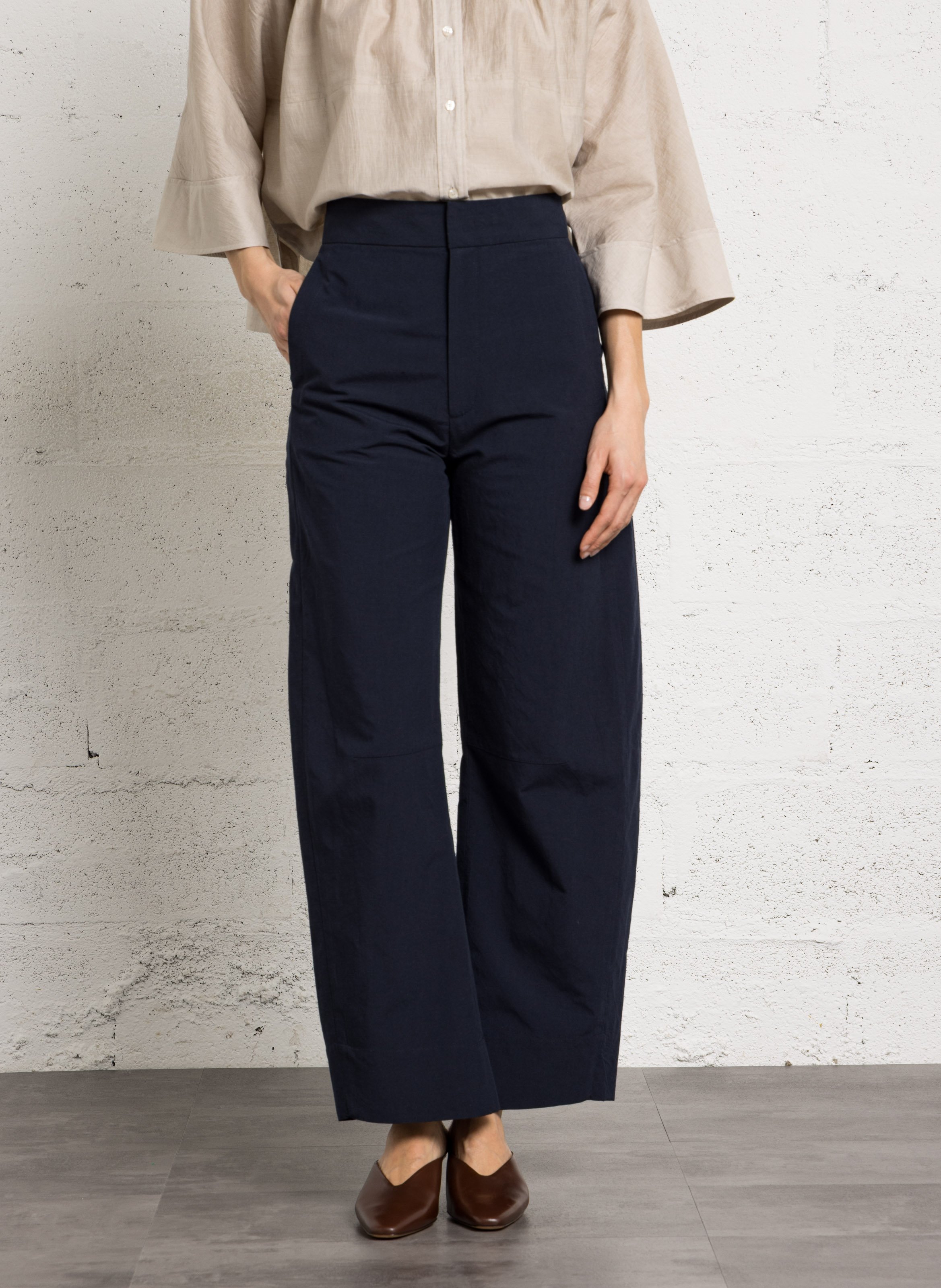 Azawood high-waisted wide-leg trousers SOEUR Blue