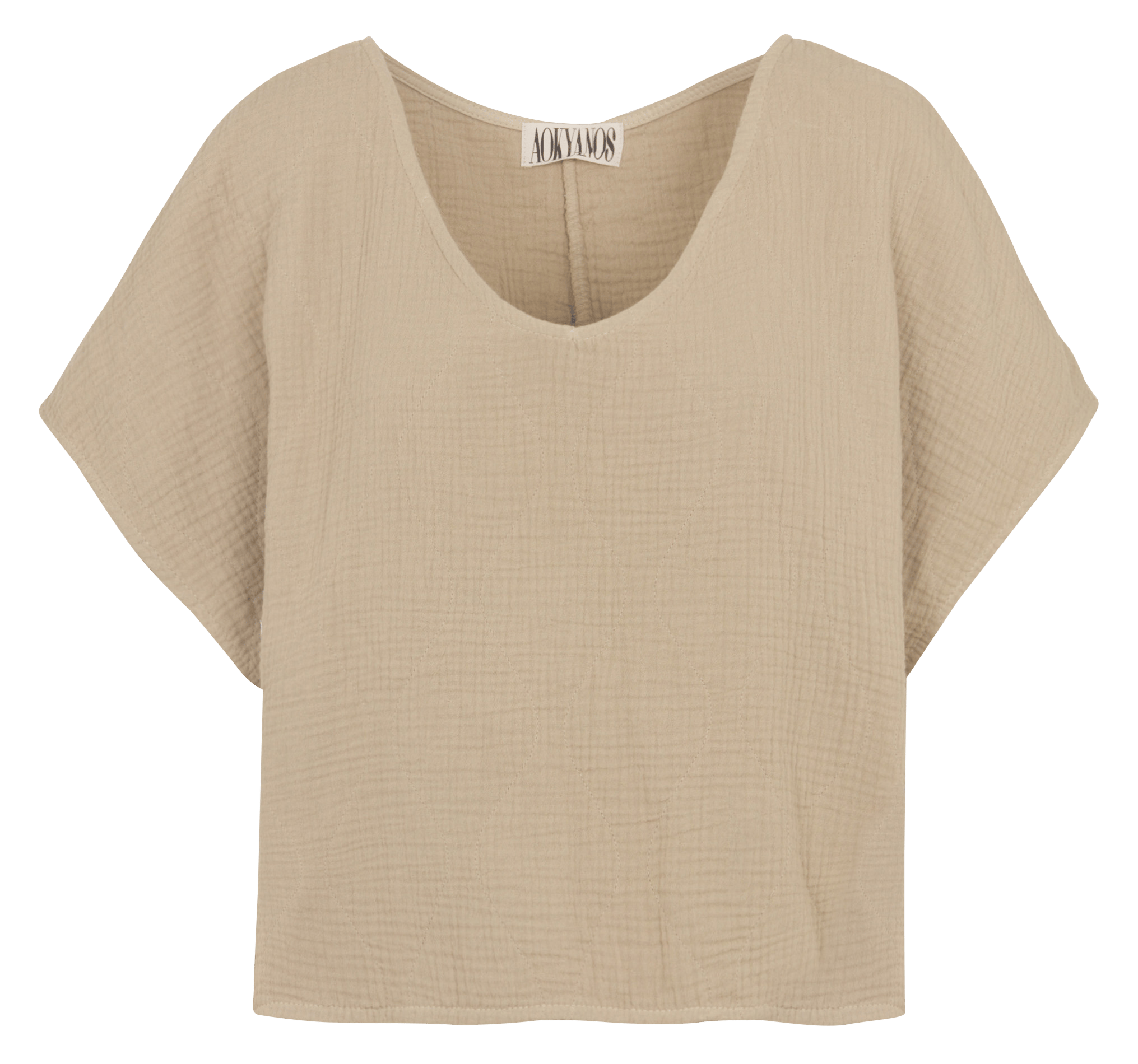 Tee-shirt col V en coton AOKYANOS