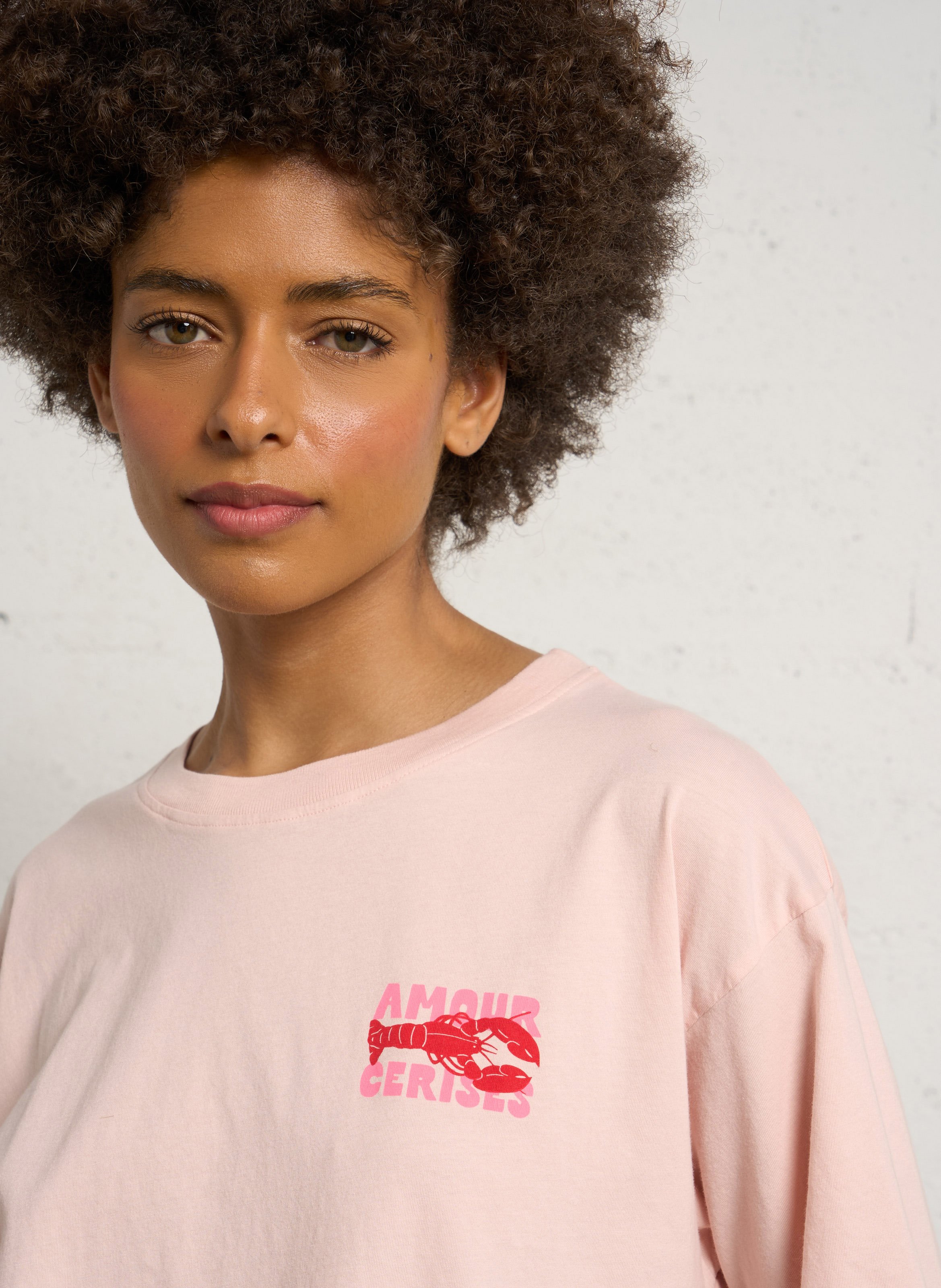 Tee-shirt oversize en coton LE TEMPS DES CERISES Rose