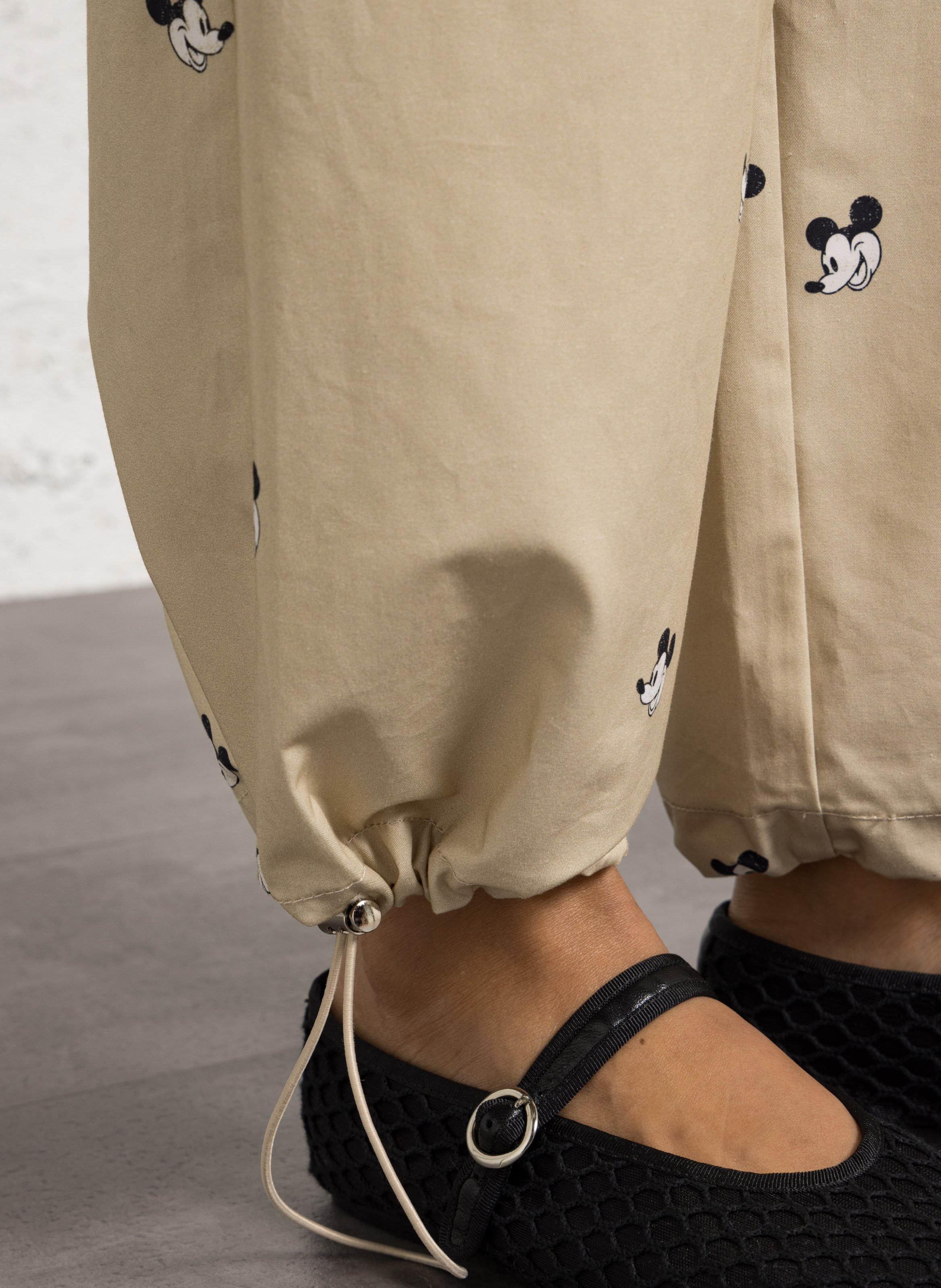 Pantalon large en coton BERENICE Beige