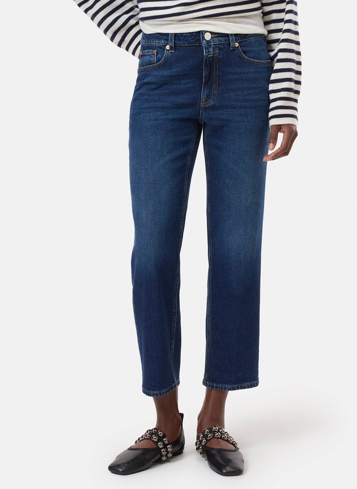 Gerade geschnittene Jeans-Caprihose CLOSED Blau