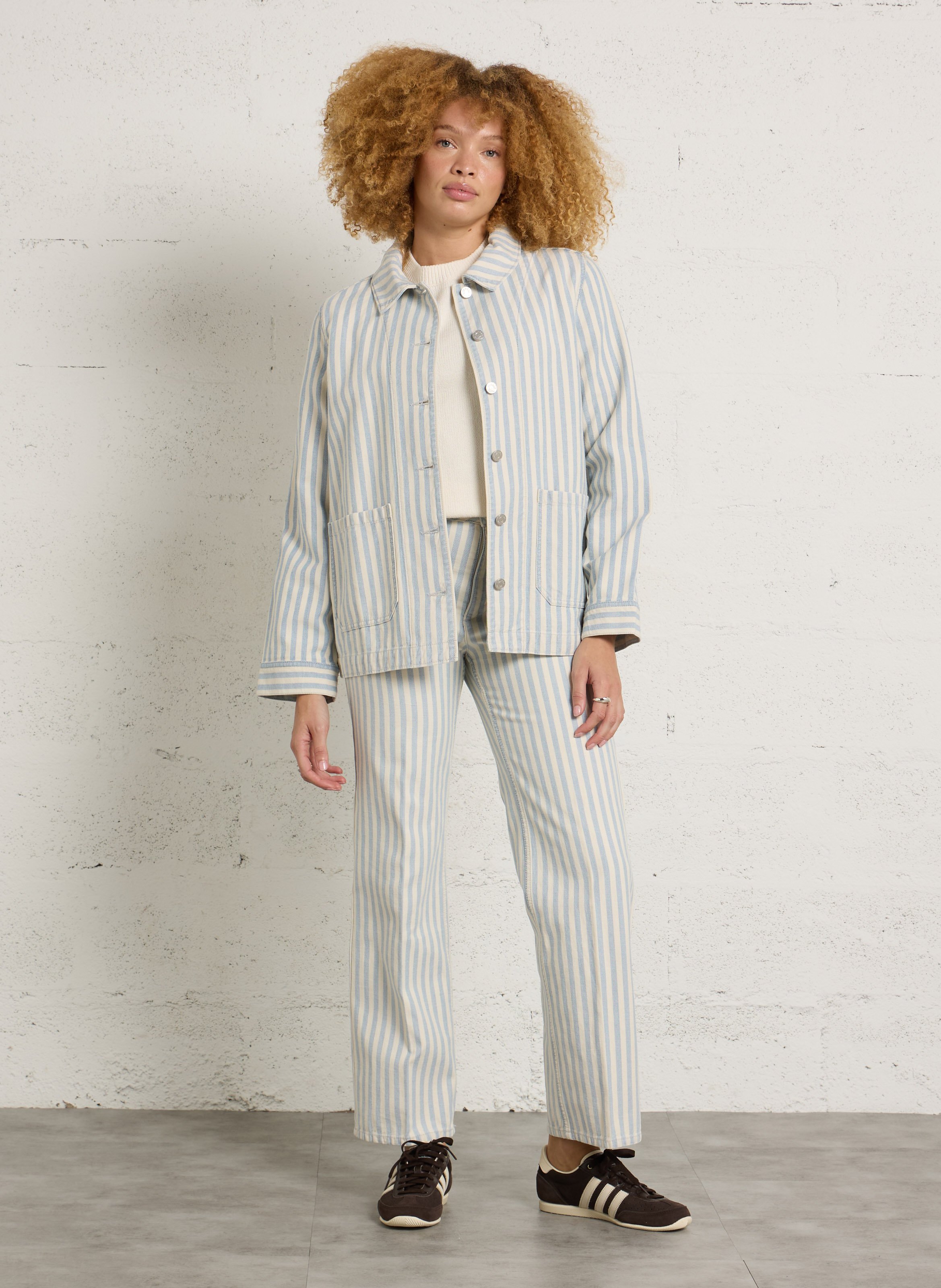 Jean droit en coton LAB DIP Bleu