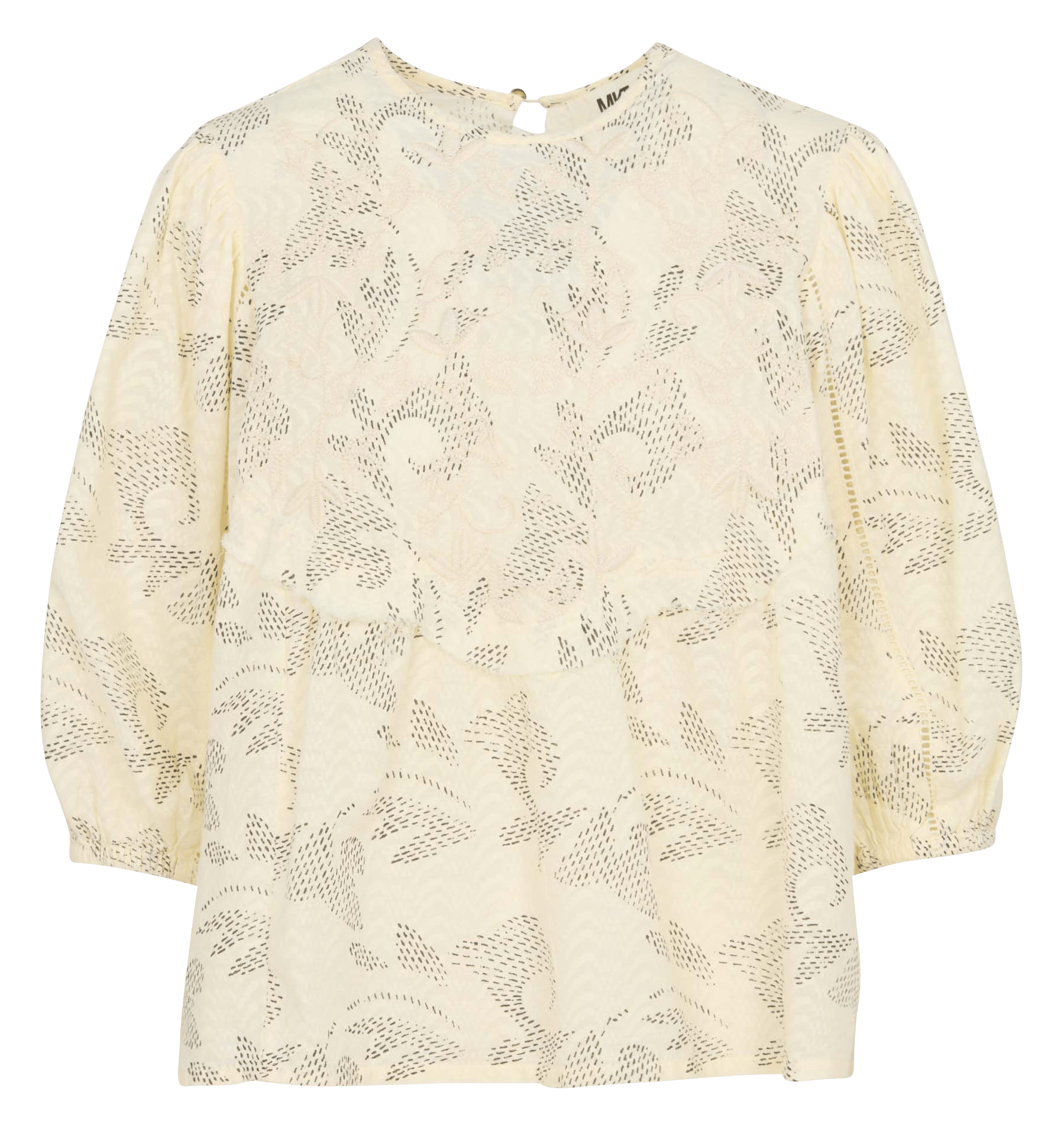 Katoenen blouse met ronde hals MKT Beige