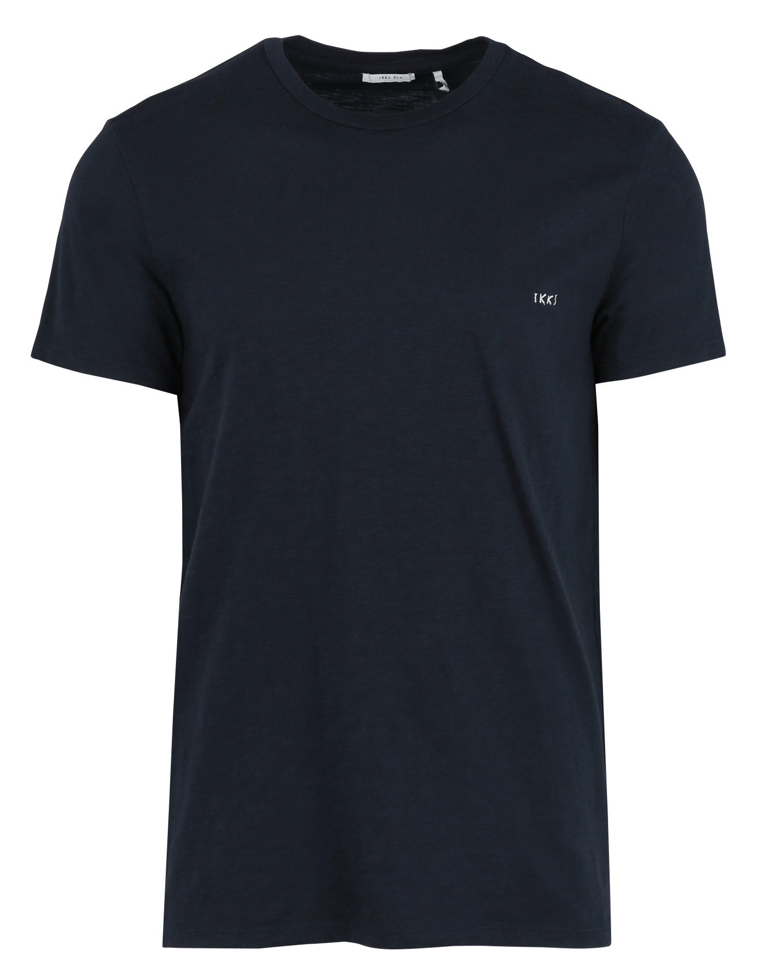 Straight embroidered round-neck cotton T-shirt IKKS Blue