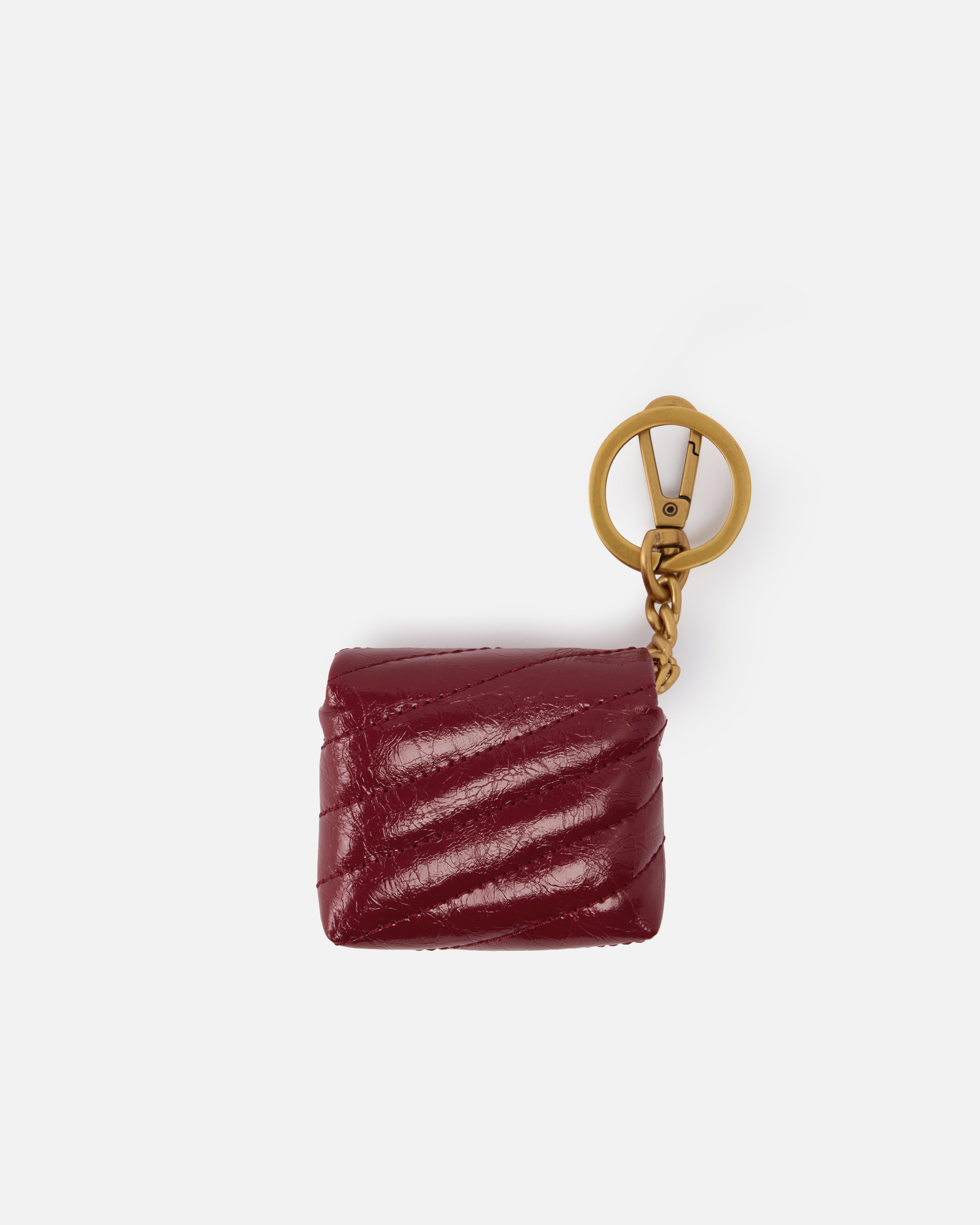 Étui pour airpods love bag puff en cuir brillant PINKO Rouge