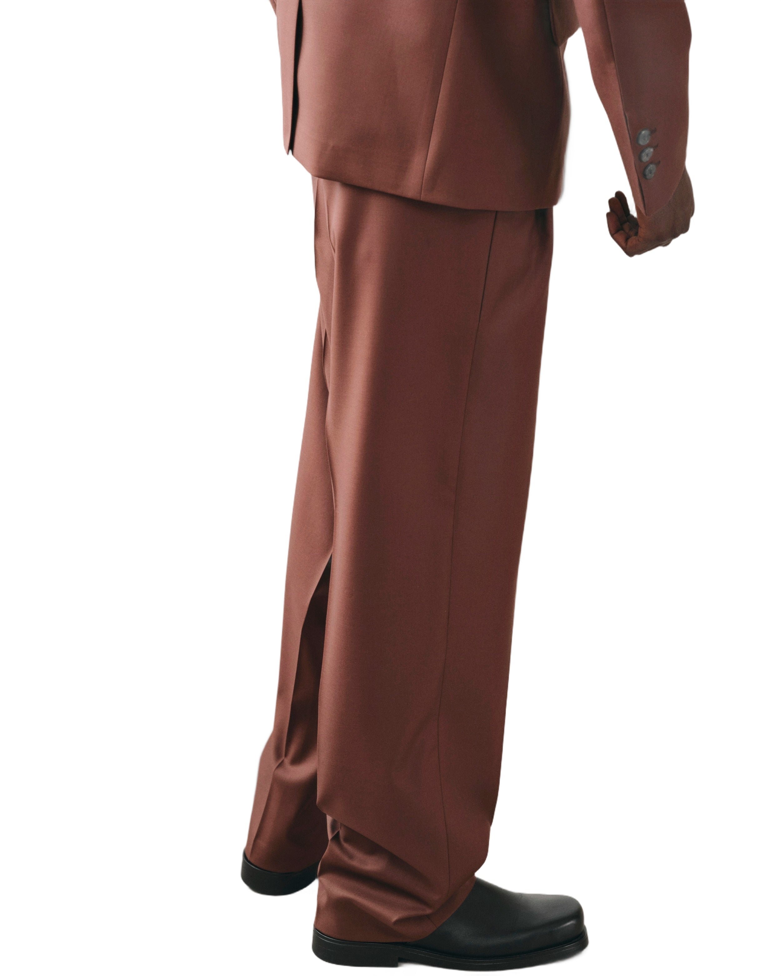Wide-leg pleated pants in LOTTEN MOCHA Noyoco Brown