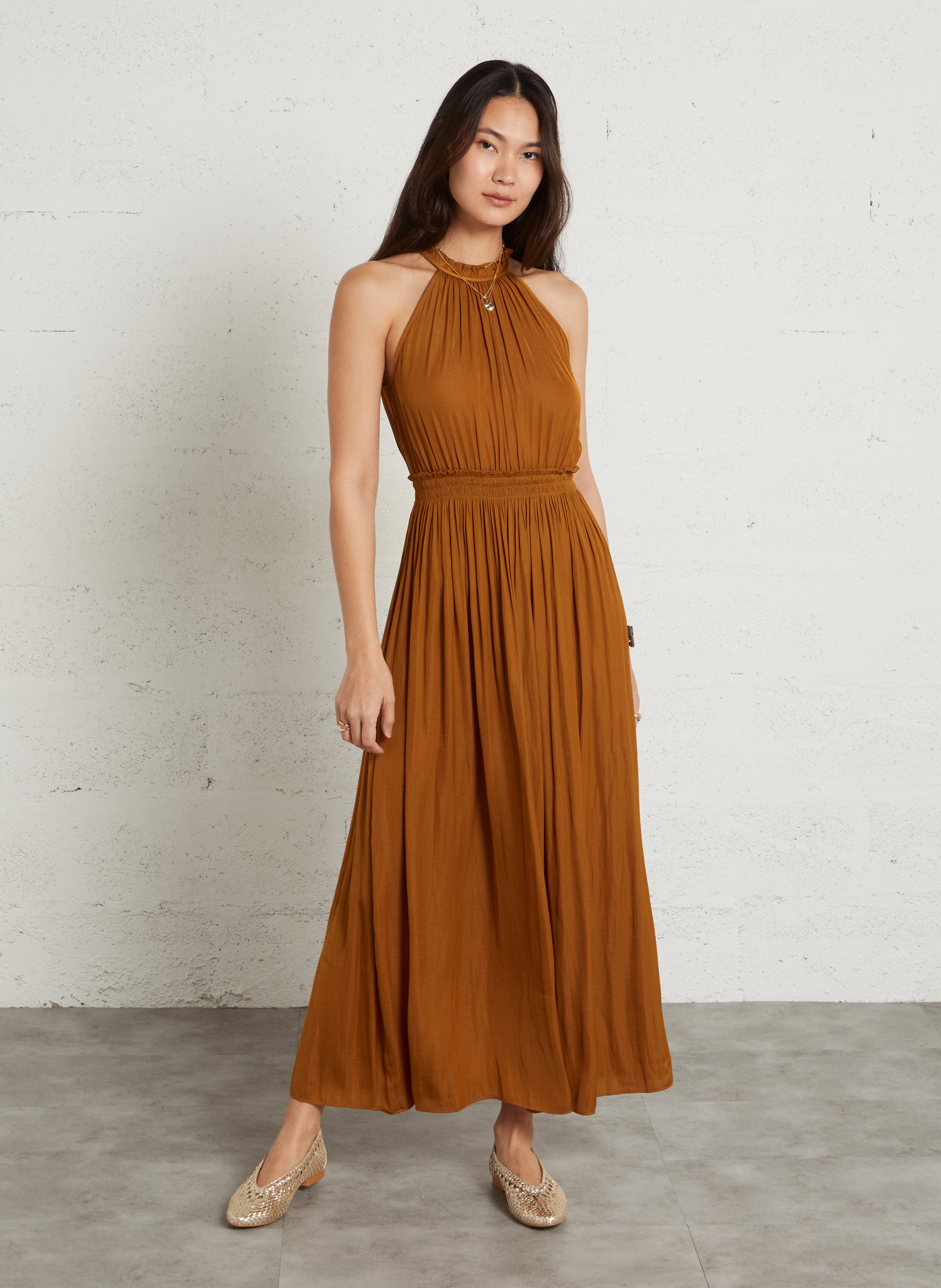 Robe longue satinée MAISON 123 Doré