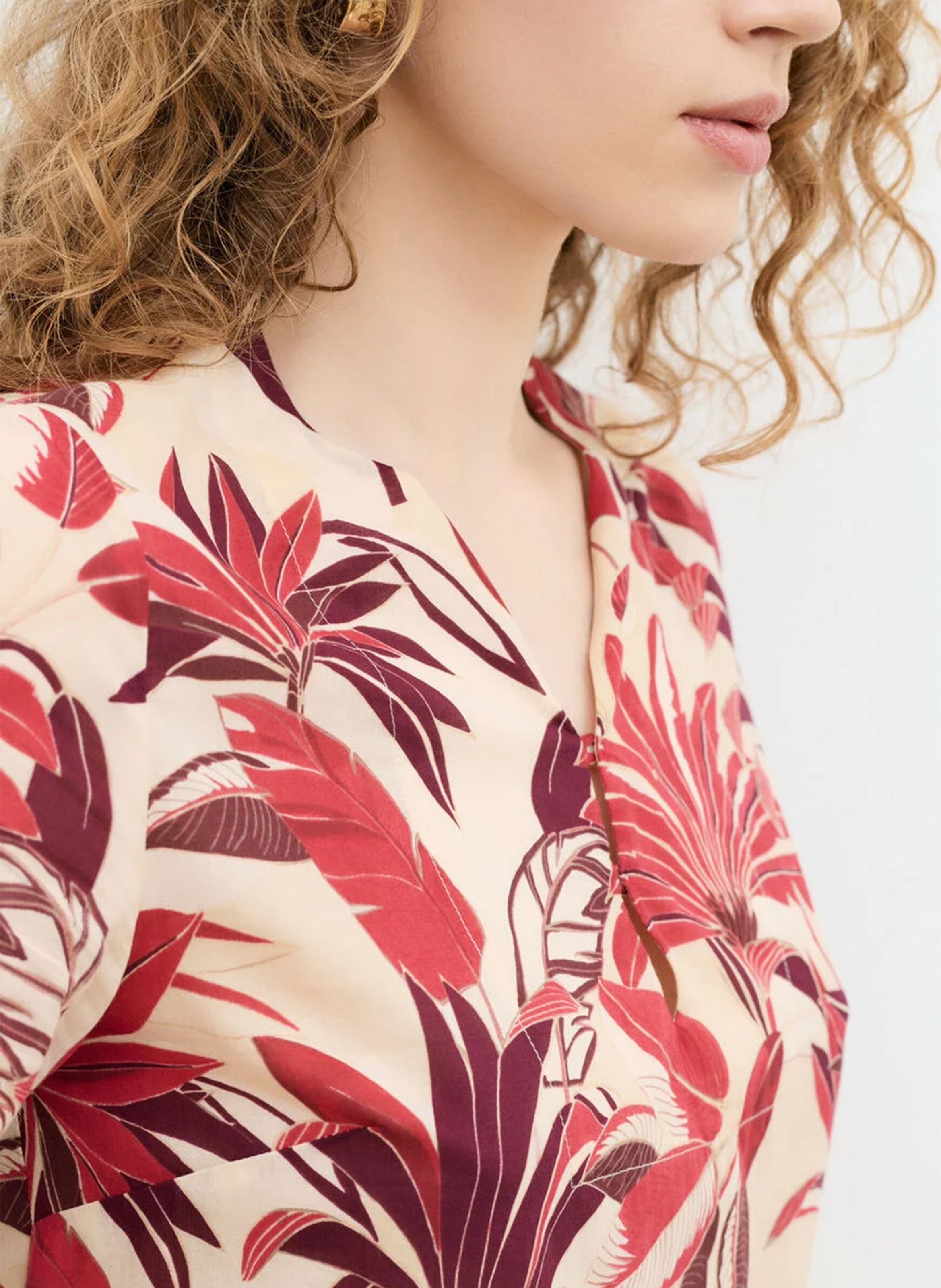 Top droit en coton CAROLL Beige
