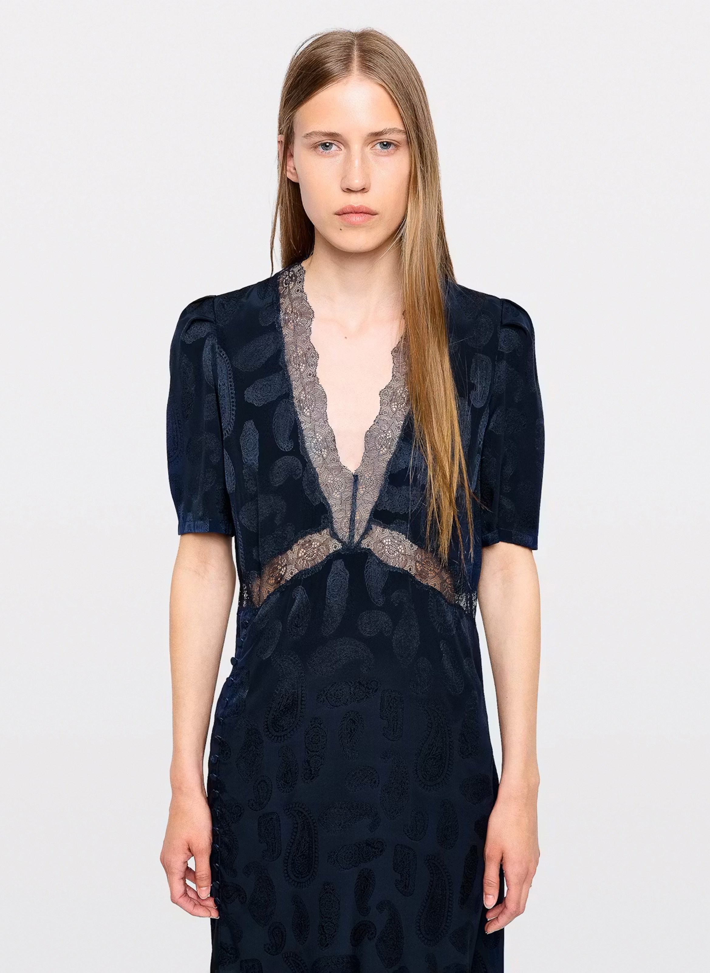 Halflange, zijden jurk ZADIG&VOLTAIRE Blauw