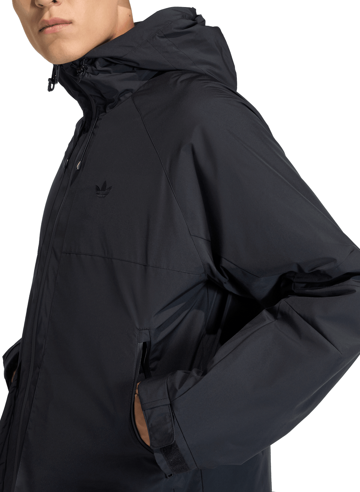 Veste col montant à capuche unie ADIDAS Noir
