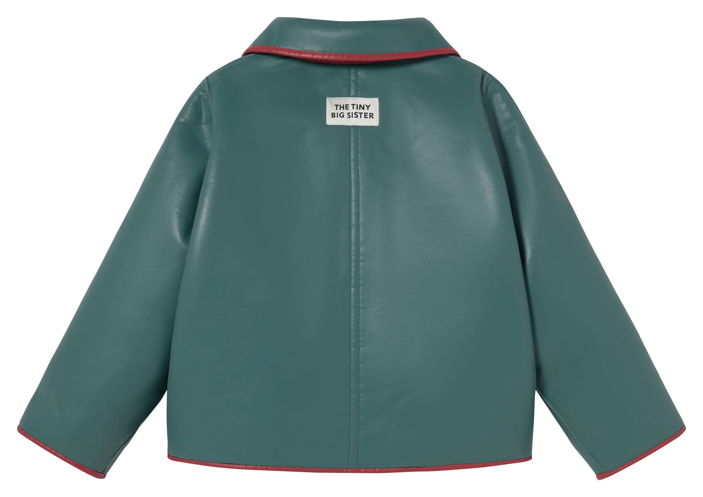 Veste droite col claudine effet cuir THE TINY BIG SISTER Bleu