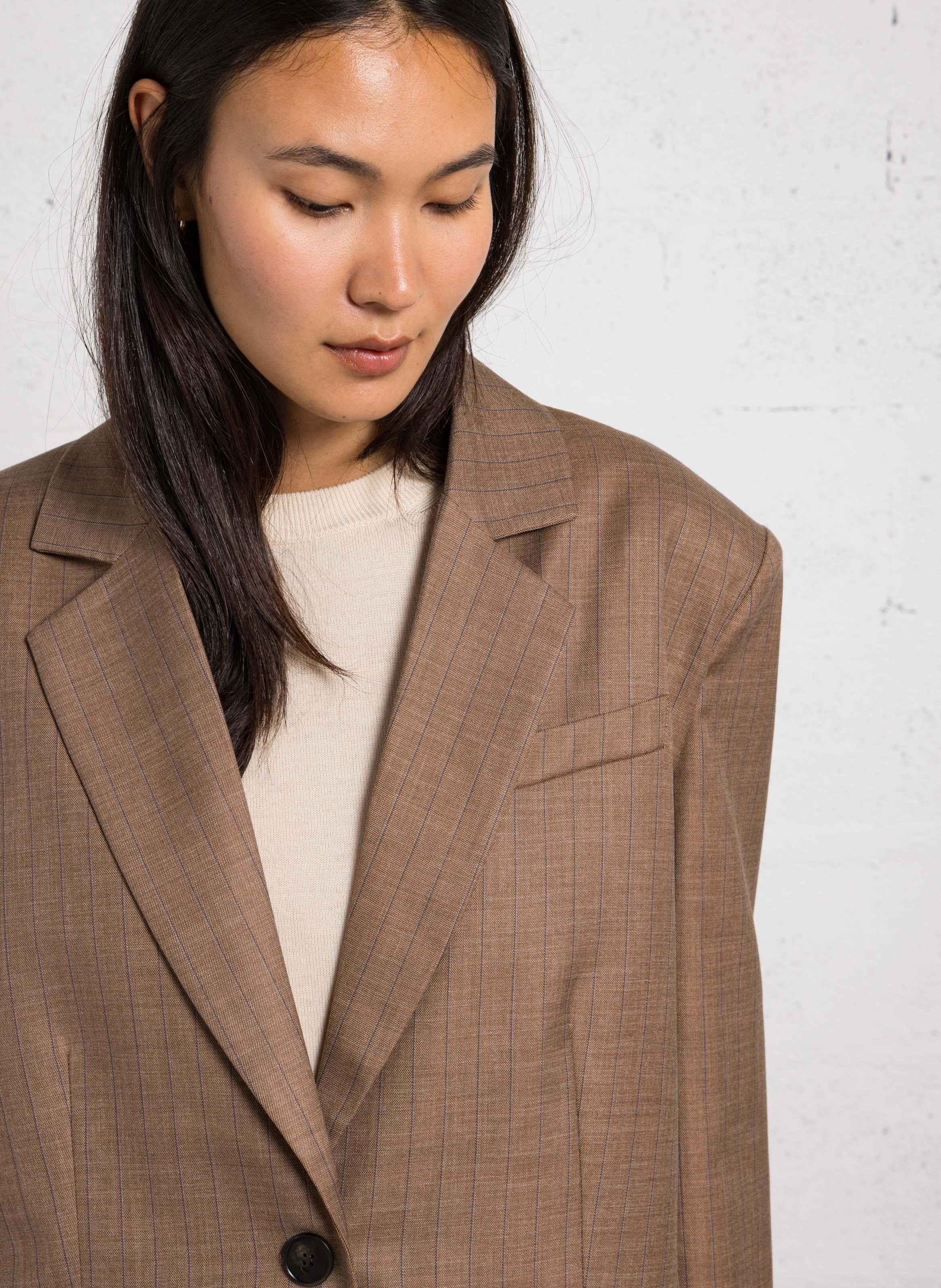 Oversized printed blazer STELLA NOVA Brown
