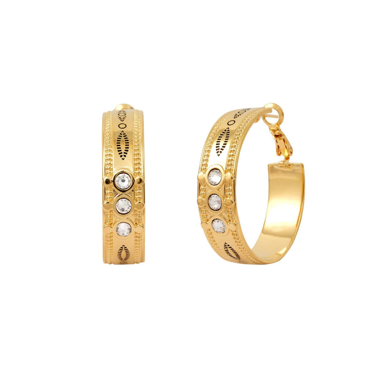Gold-plated hoop earrings SATELLITE PARIS Black