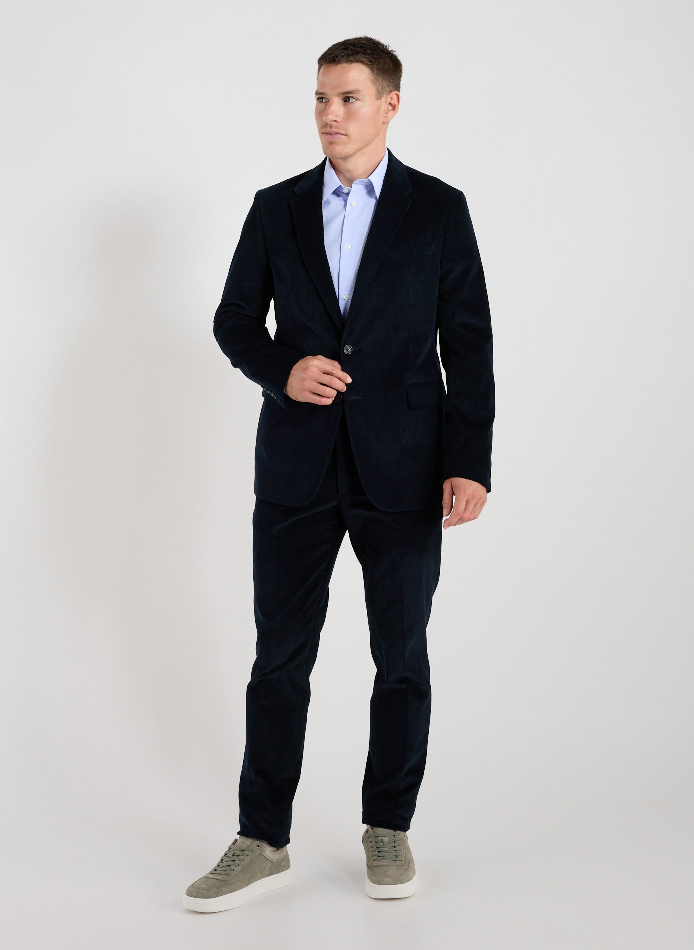 Corduroy wool blend velvet suit AU PRINTEMPS PARIS Blue