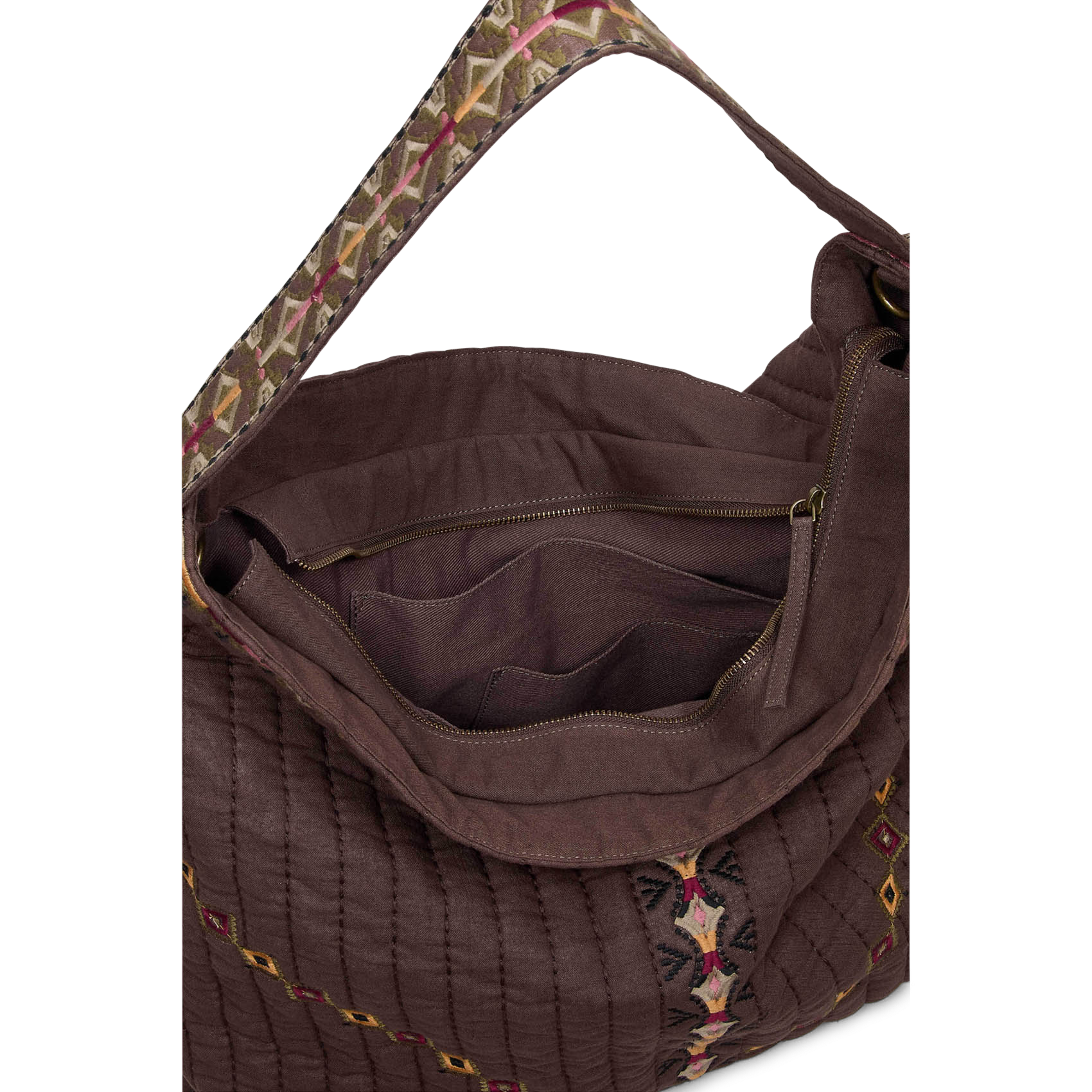 Bolso tote acolchado de algodón BA&SH Marron