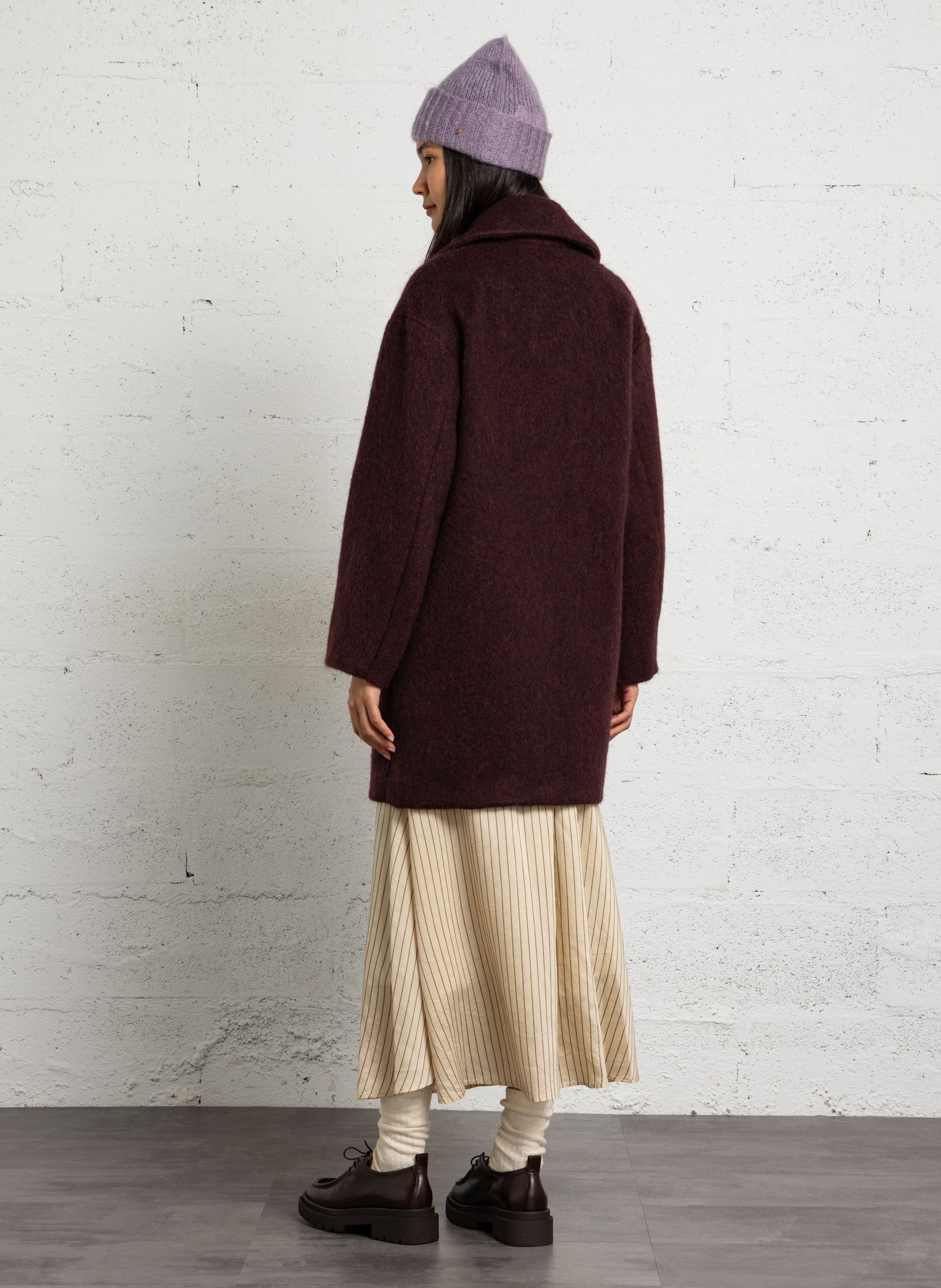 Gerader Mantel aus Wollmix MAX MARA WEEK END Pflaume