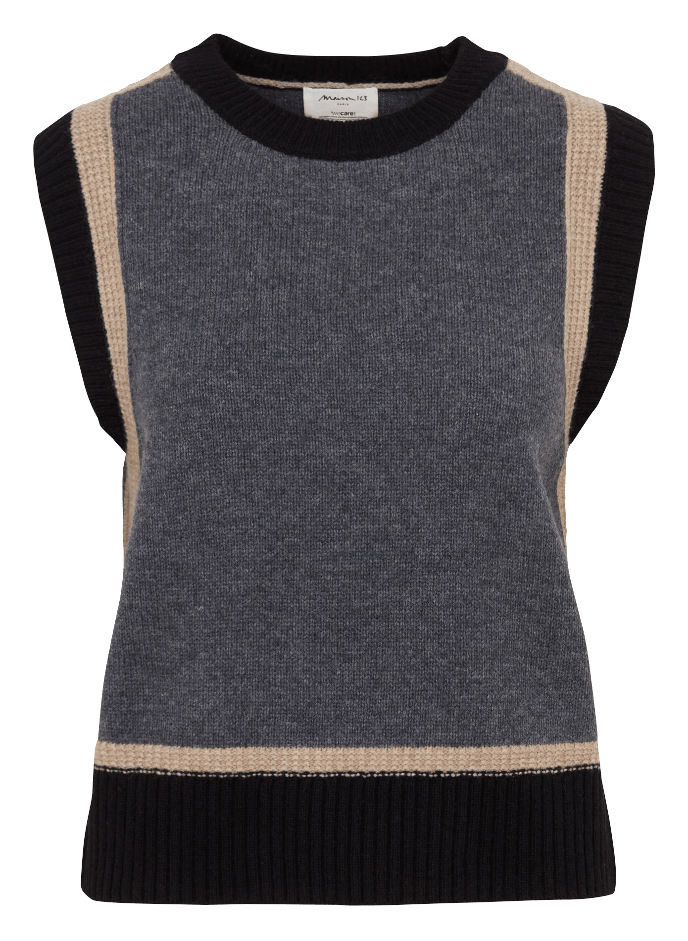Straight-cut wool sweater MAISON 123 Grey
