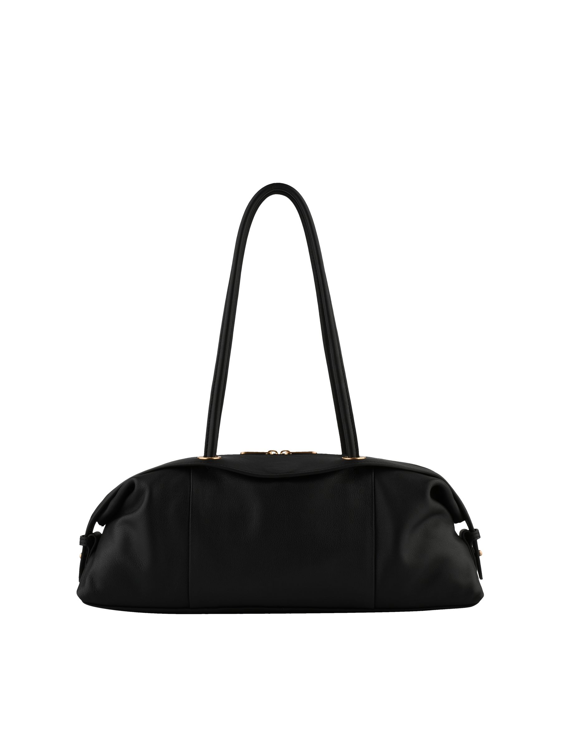 Calfskin leather shoulder bag POURCHET Black