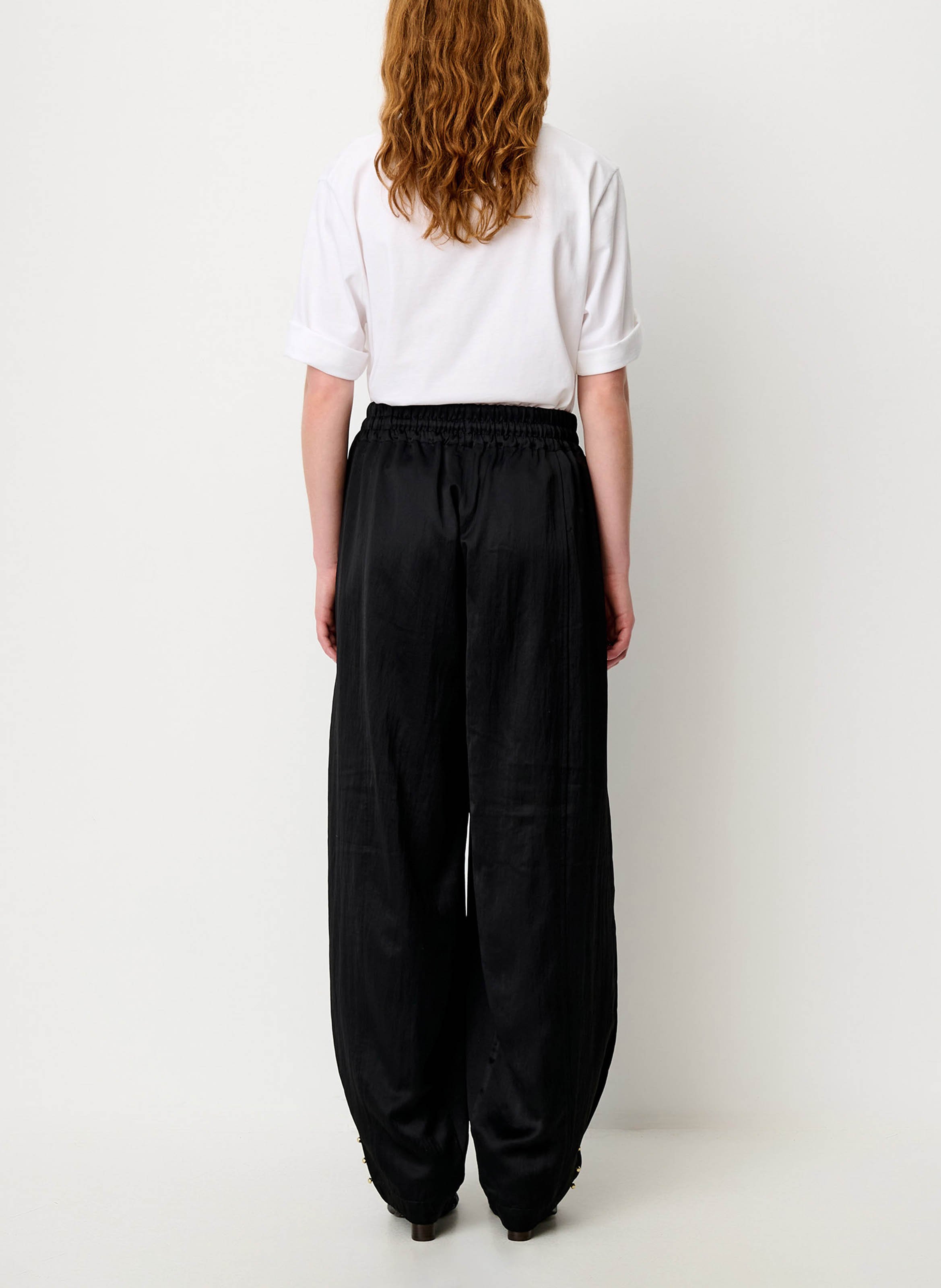 Pantalon rond élastiqué uni SESSUN Noir