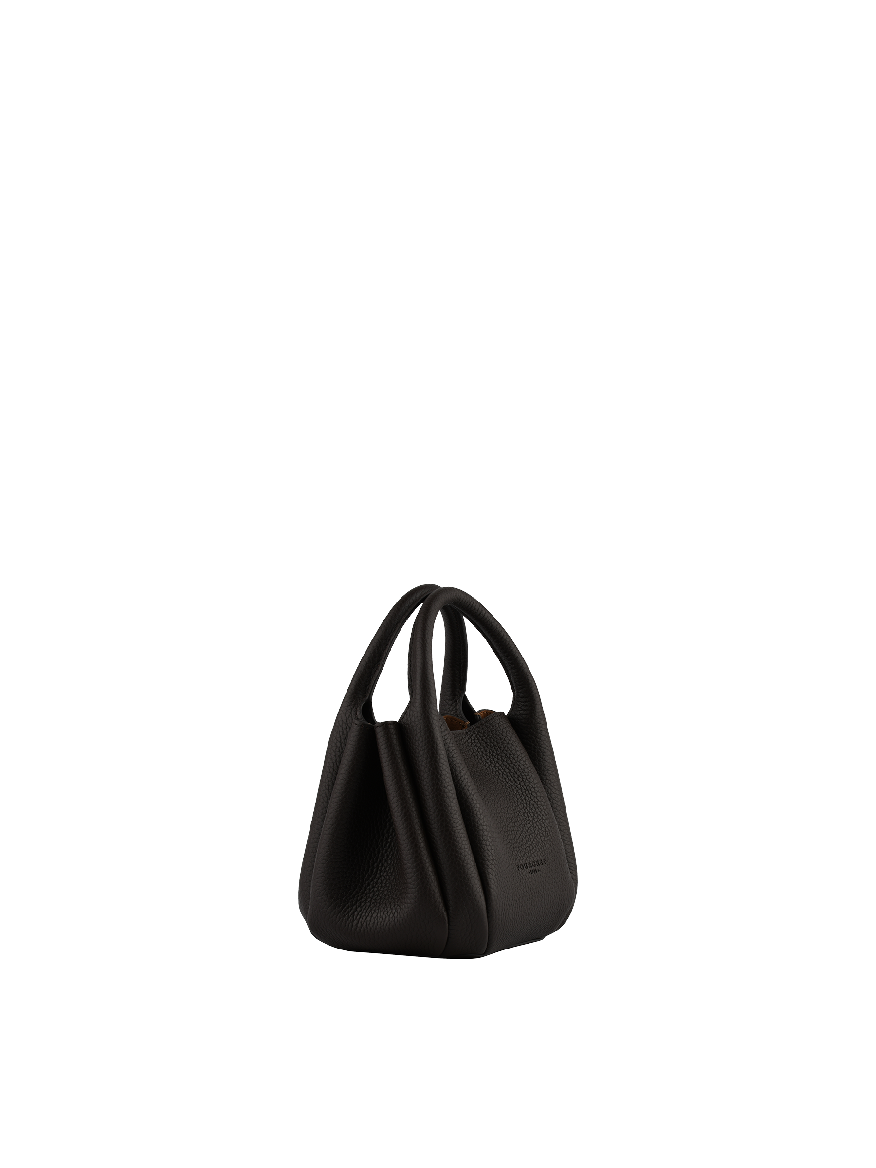Calfskin leather handbag POURCHET Brown