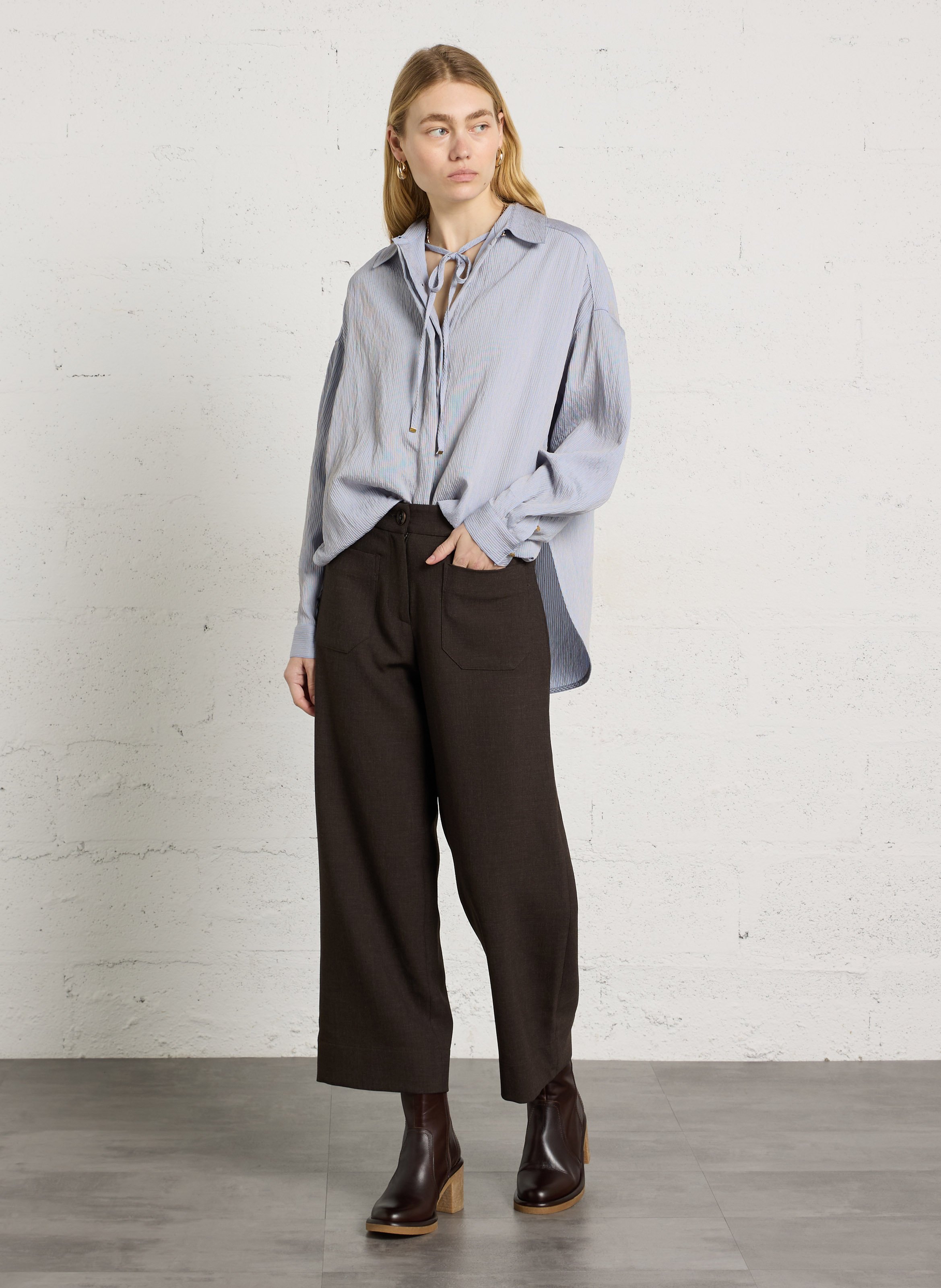Chemise droite col classique SESSUN Bleu