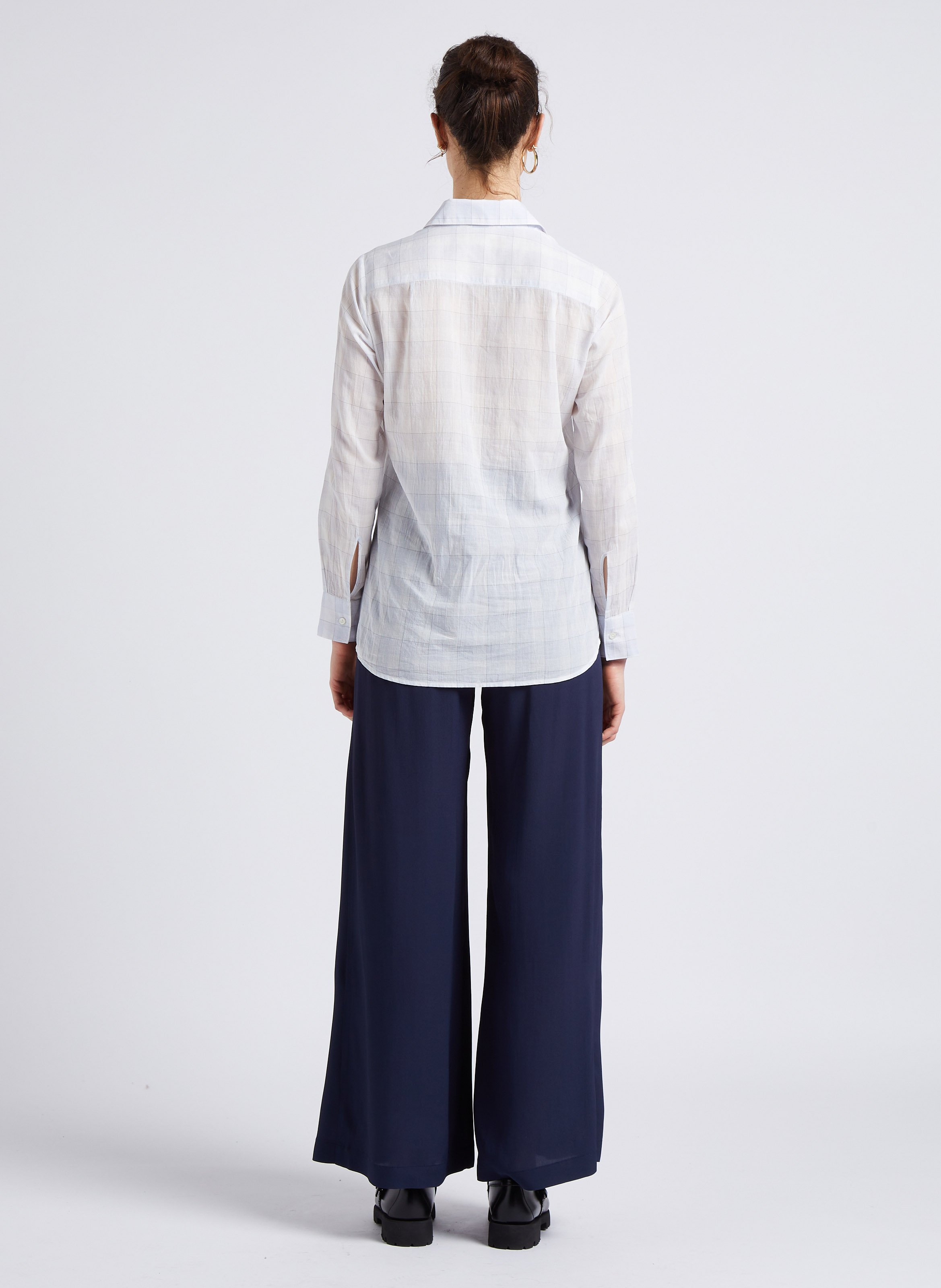 Camisa de algodón con cuello clásico DIEGA Blanco