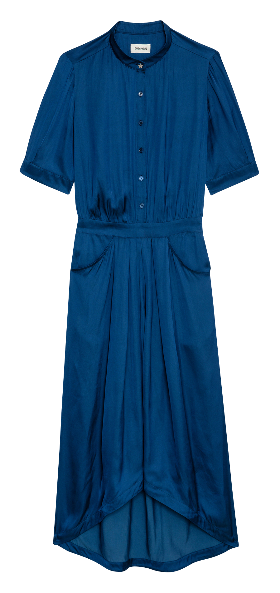 Robe longue droite col en fibres recyclées mélangées ZADIG&VOLTAIRE Bleu