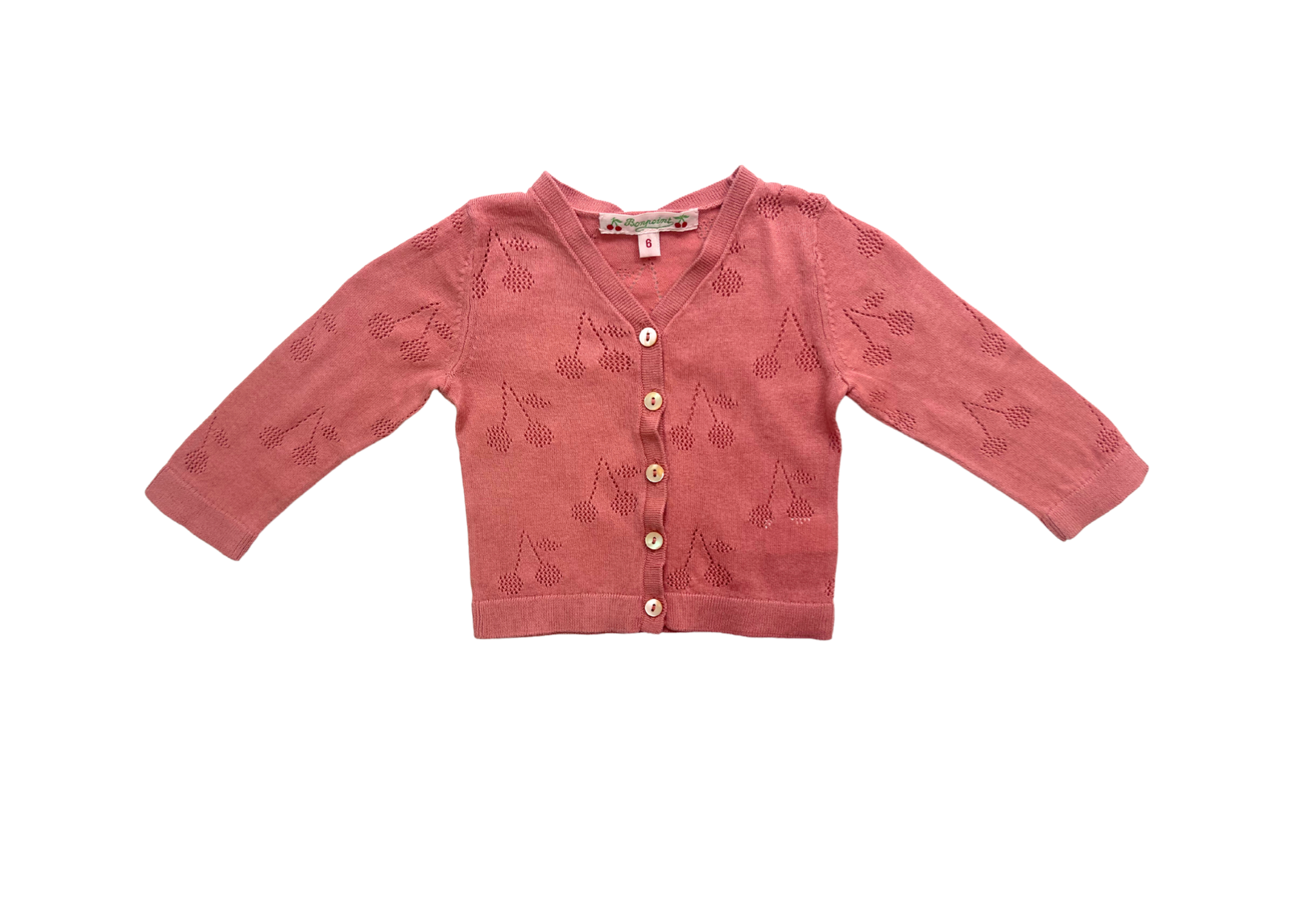 Pink baby cardigan - 6 months BONPOINT - Seconde Main Pink