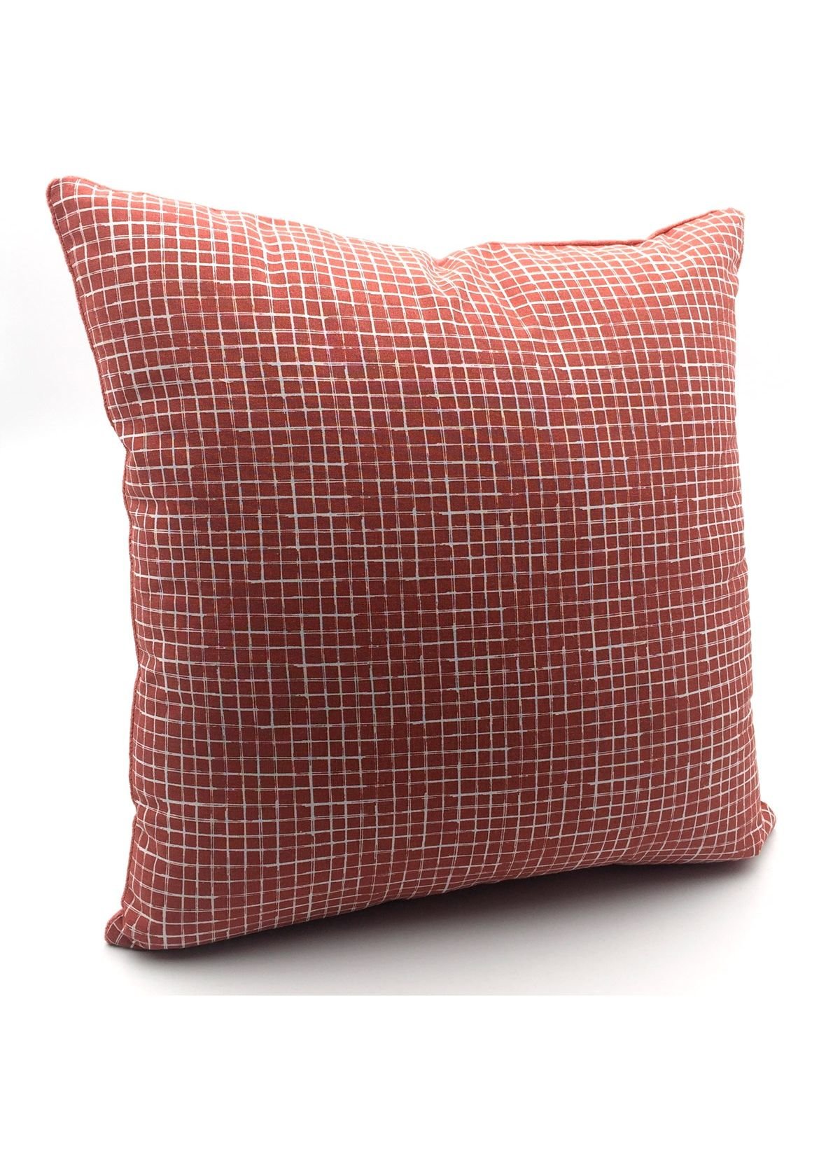 Printed checkered cotton decorative cushion TODAY LINGE DE MAISON Red