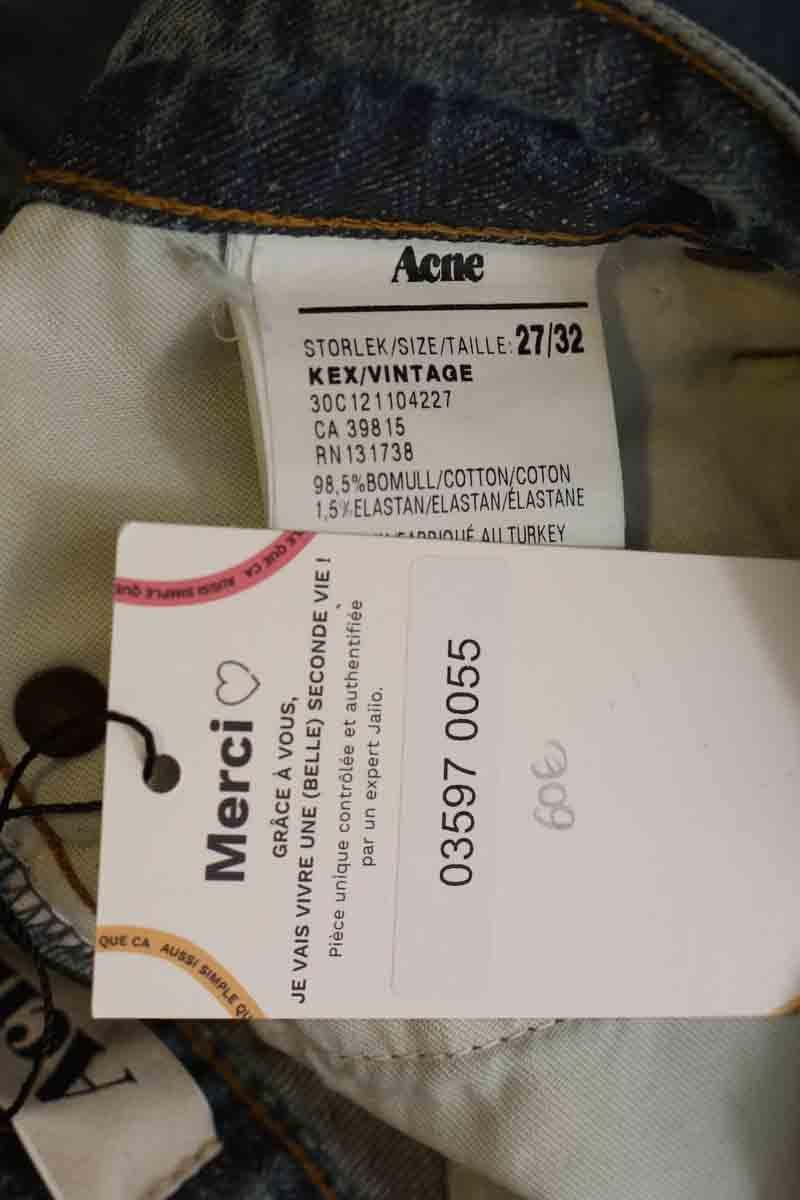 Cotton straight jeans ACNE STUDIOS - Seconde Main Blue