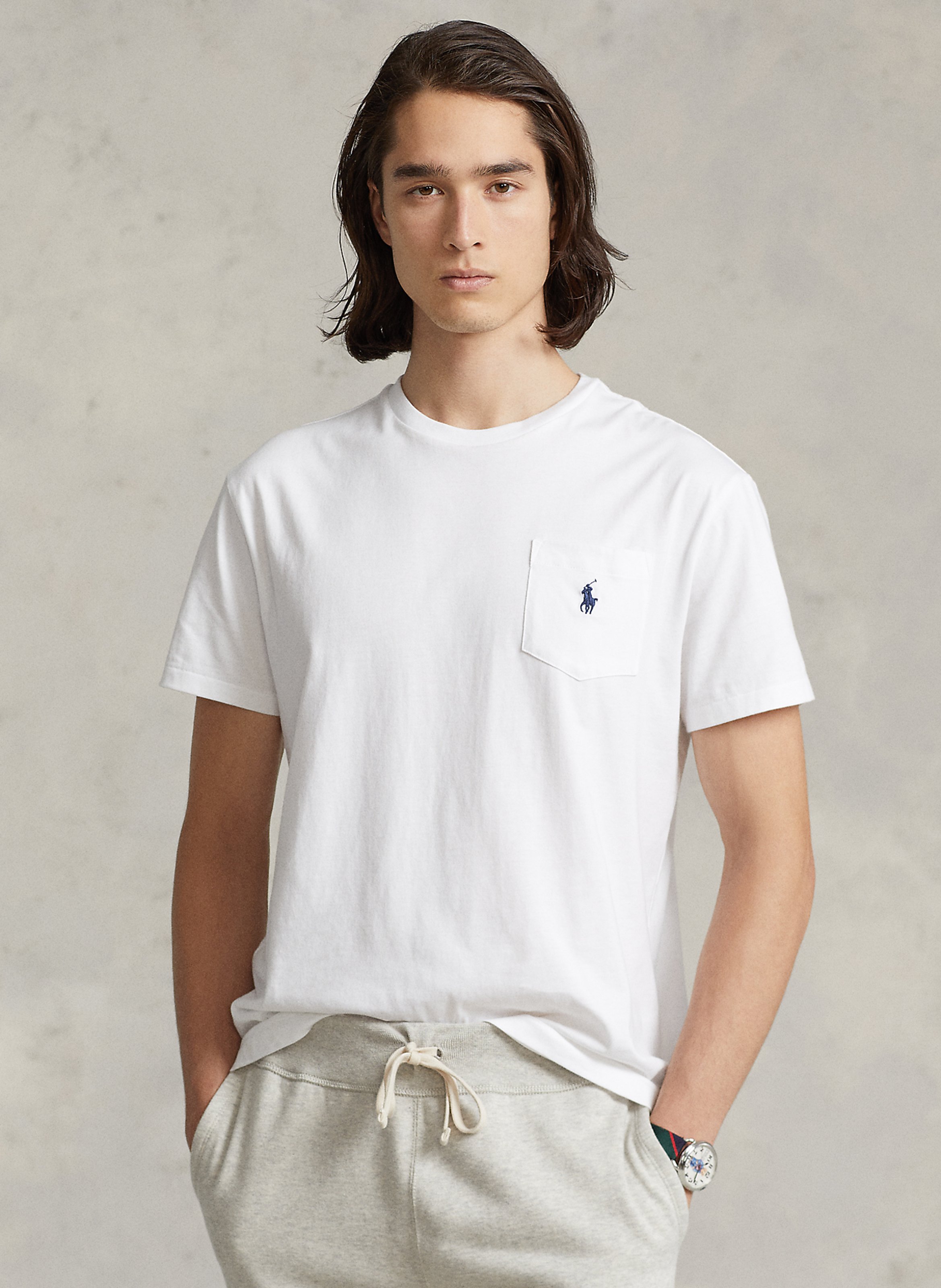 Tee-shirt col rond classic-fit brodé en coton POLO RALPH LAUREN