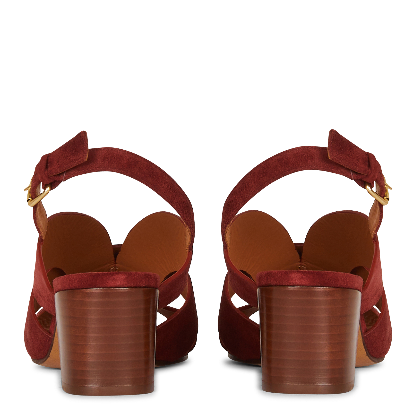 Sandales à talons en cuir RIVECOUR Marron