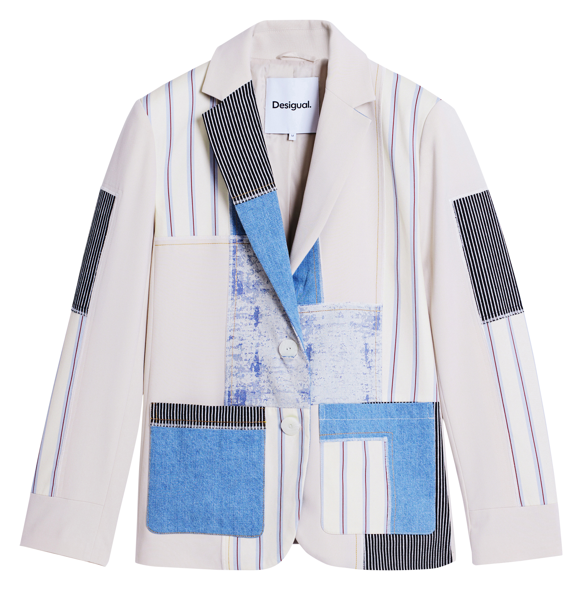 Veste de tailleur patchwork DESIGUAL Blanc