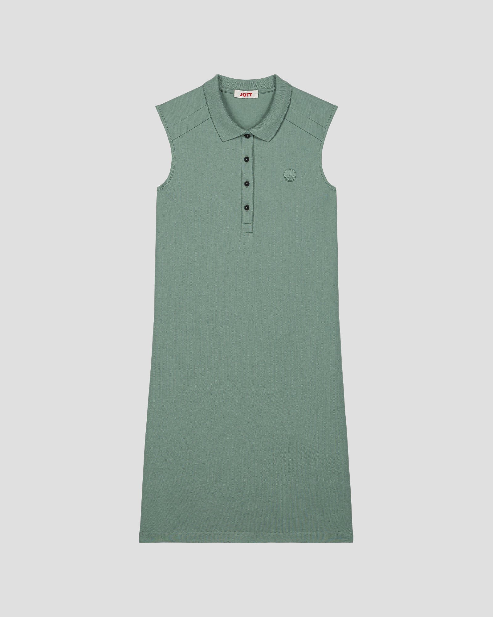 Sleeveless tangerine polo dress JOTT Green