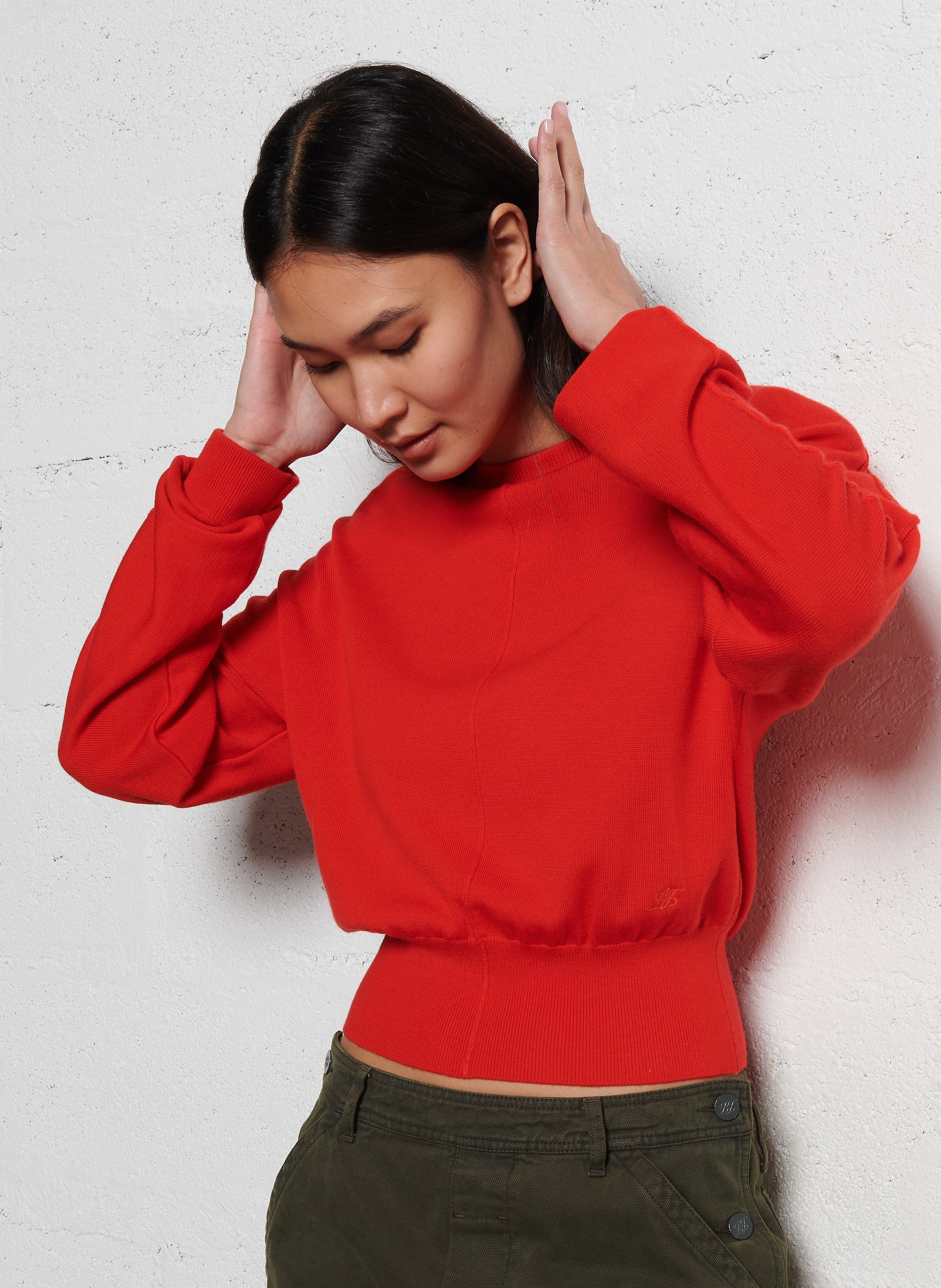 Woleg - Oversize-Wollpullover mit Rundhalsausschnitt LAURENCE BRAS Rot