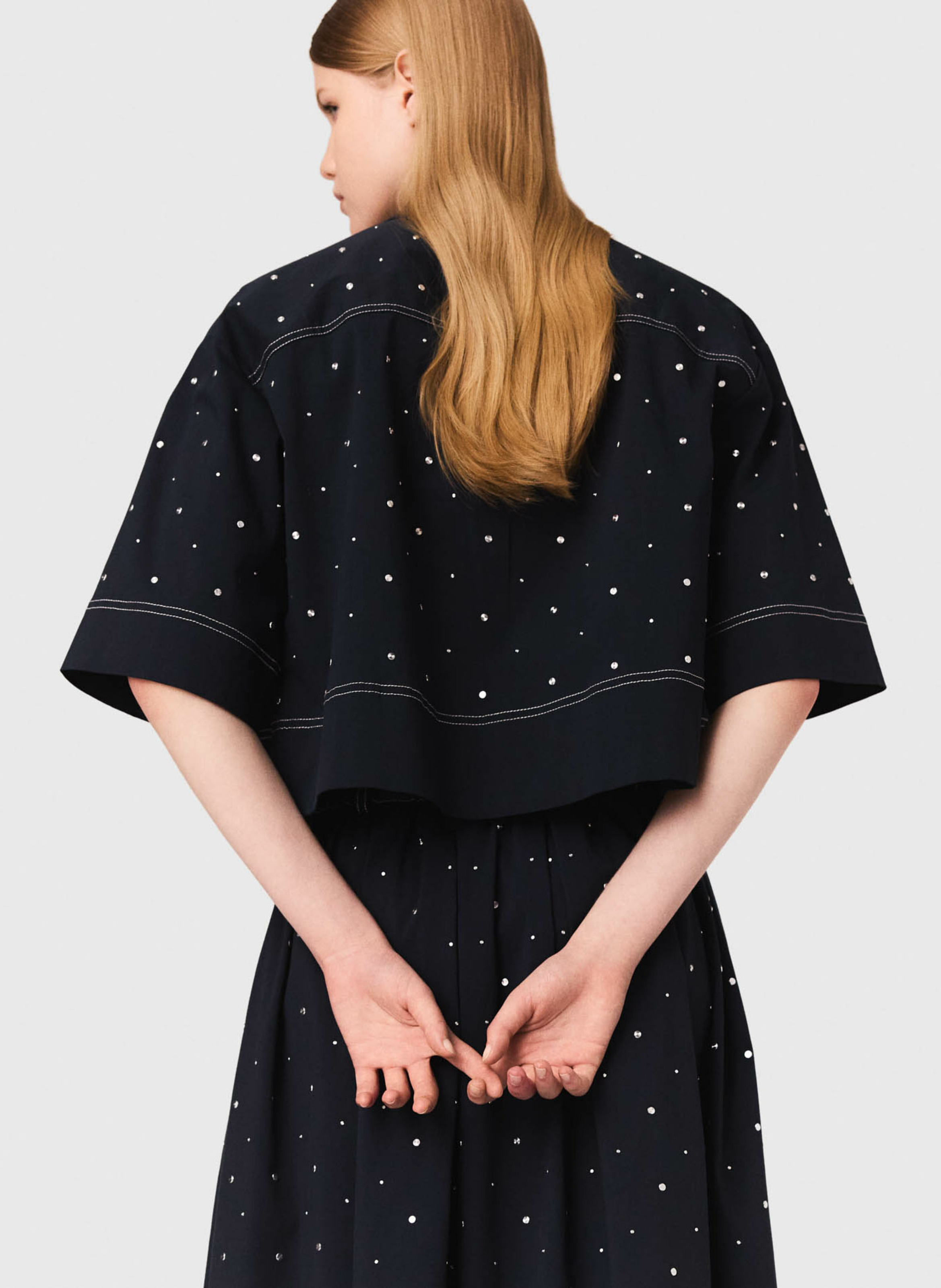 Chemise col classique en coton mélangé MAJE Bleu