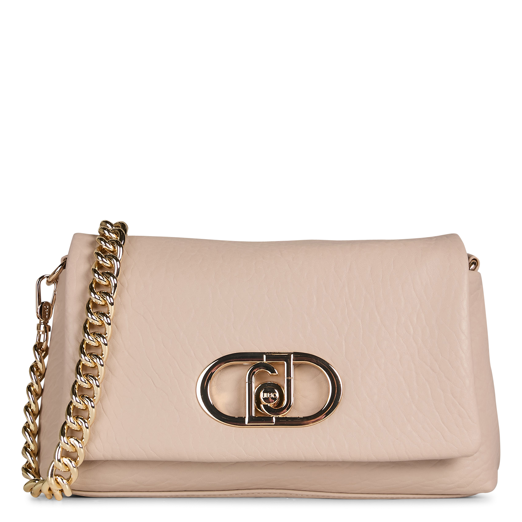 Sac bandoulière à rabat en tissu teddy  LIU JO Beige