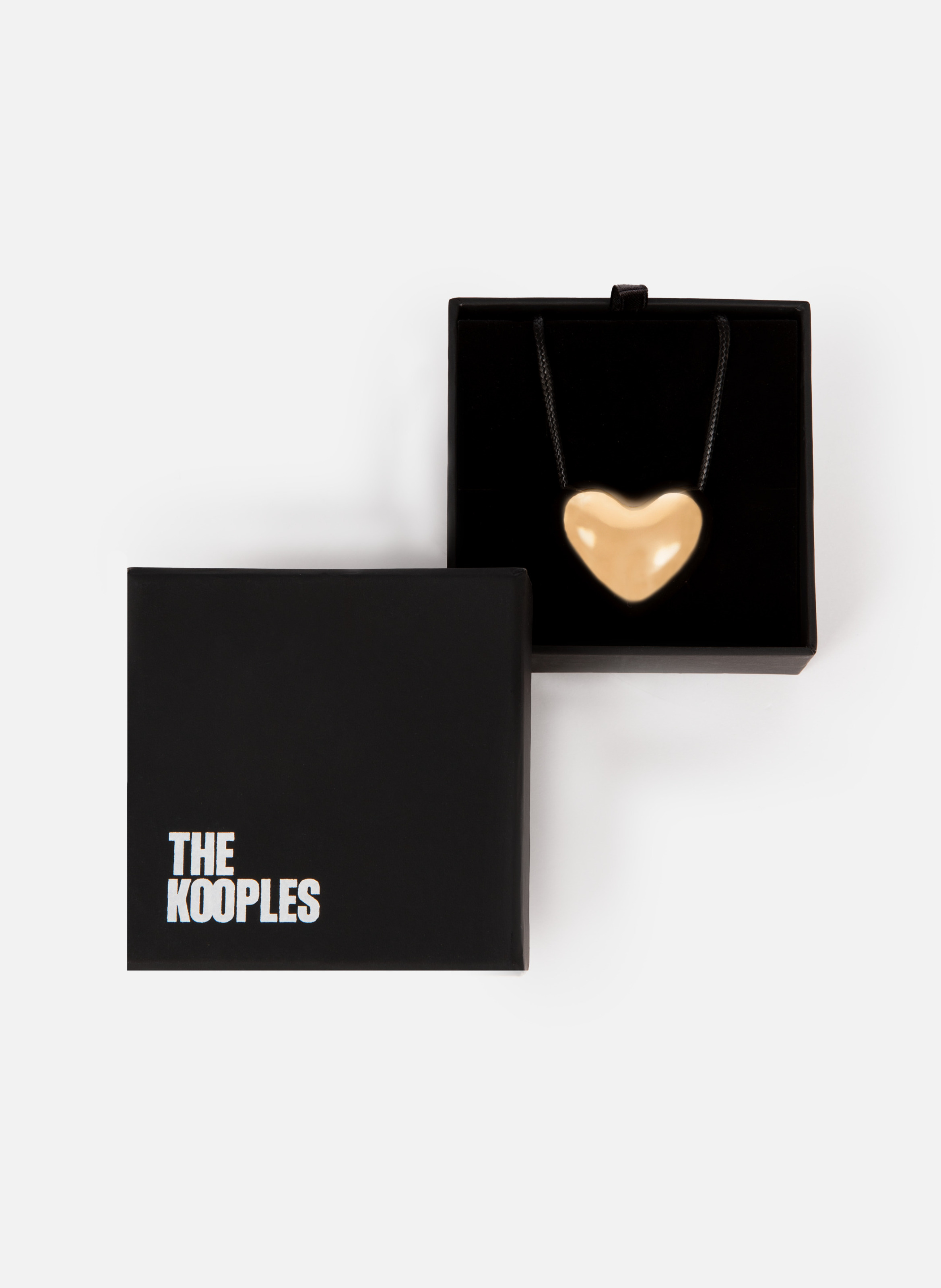 Heart-shaped rhinestone pendant necklace THE KOOPLES Yellow
