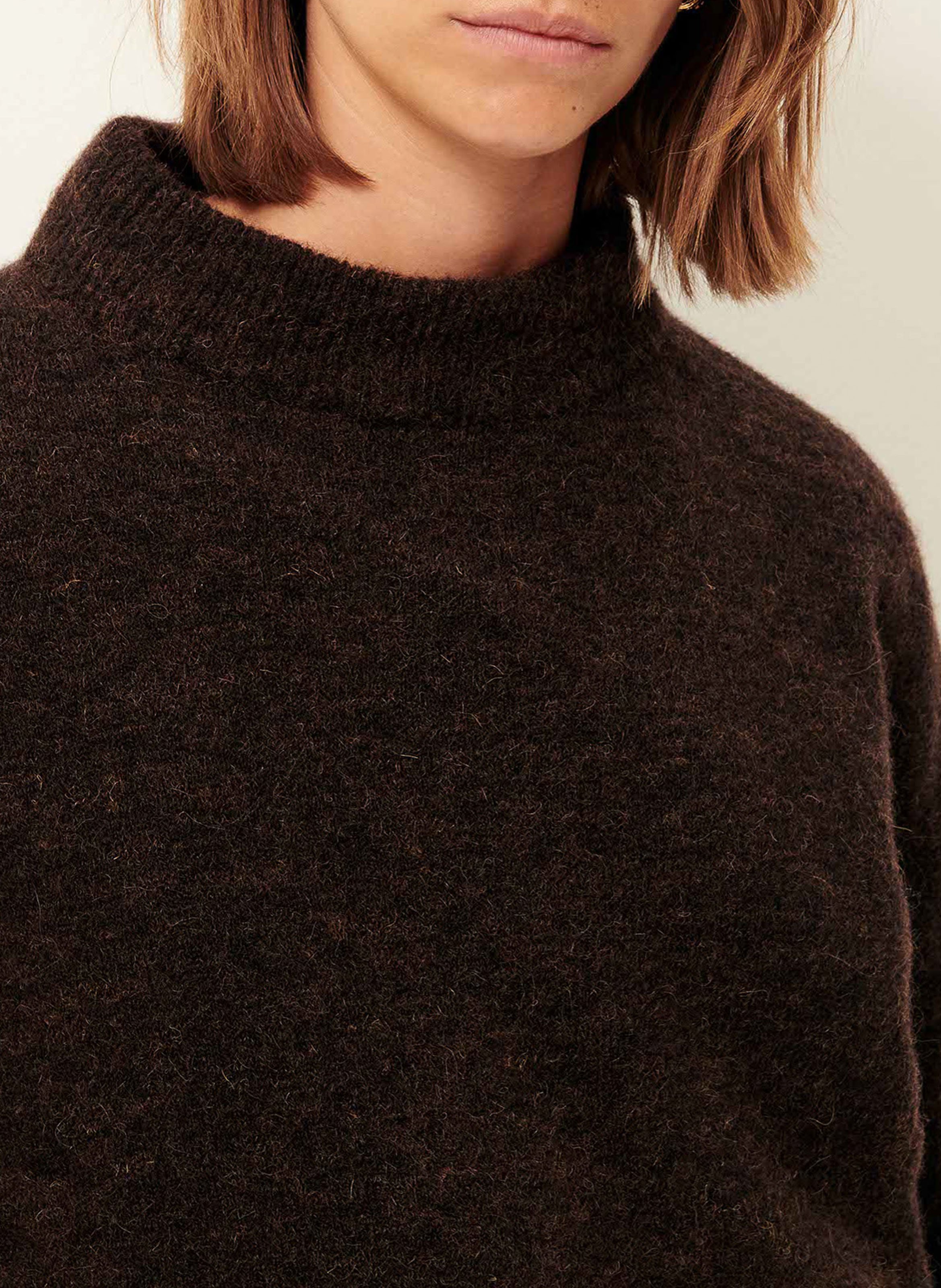 Loose-fit wool-blend sweater SESSUN Brown