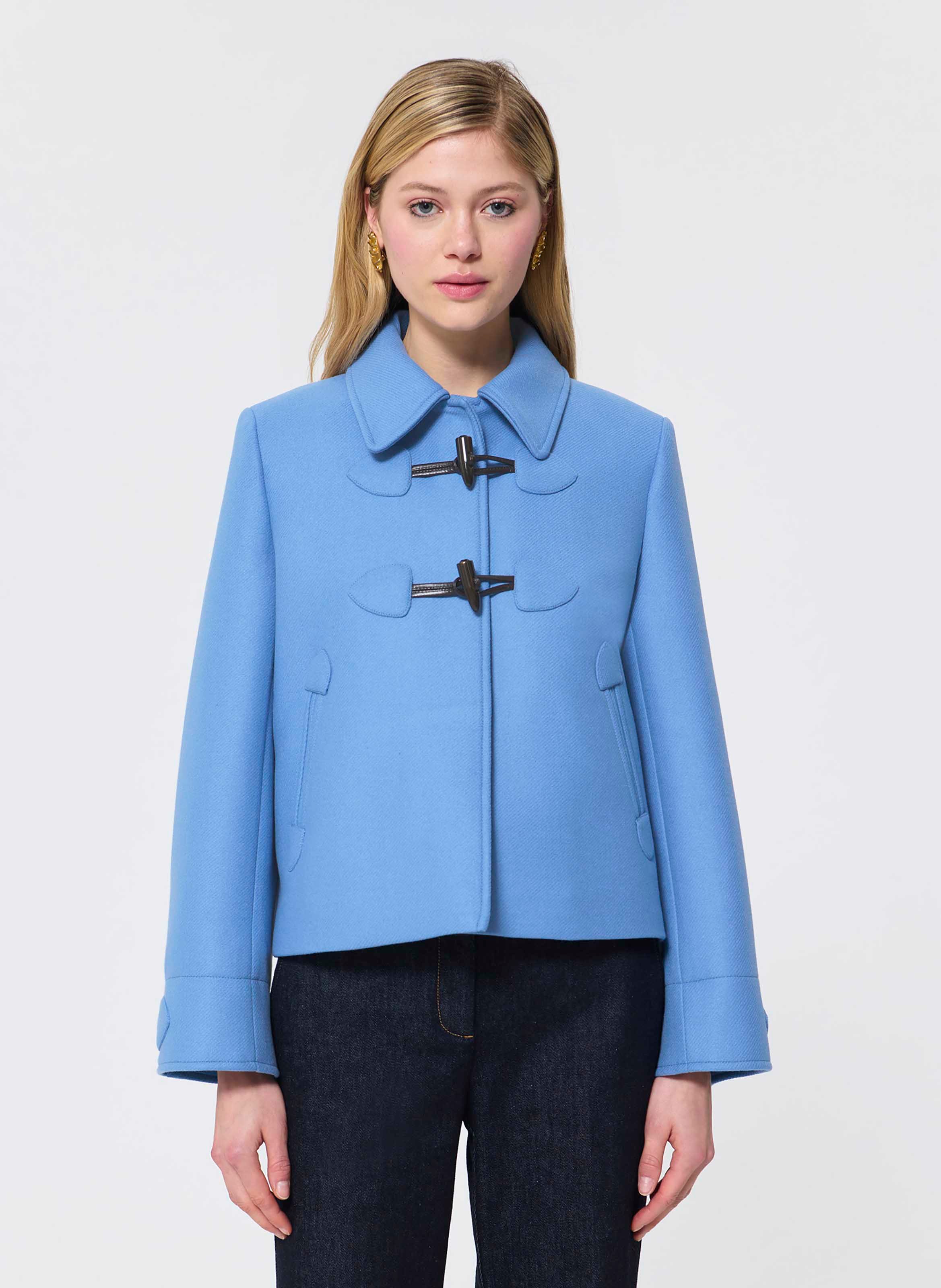 Cappotto corto monocolore in misto lana TARA JARMON Blu