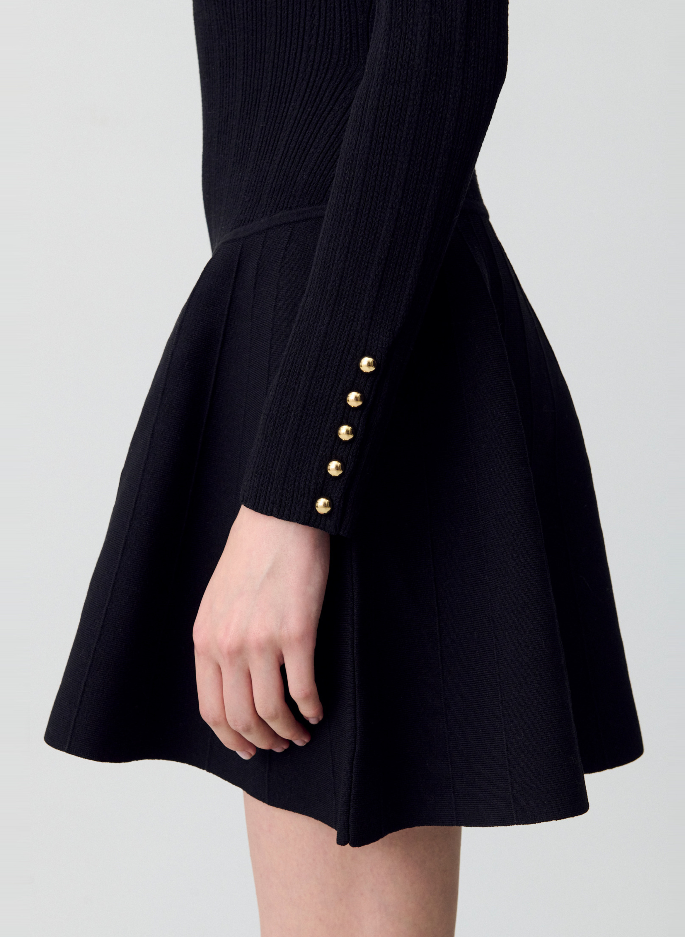 Robe courte en maille Noir