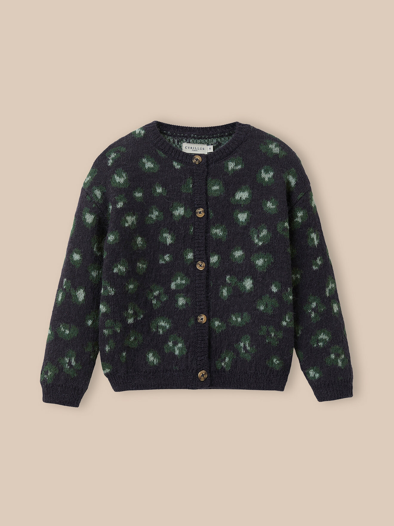 Leopard print cardigan CYRILLUS Blue