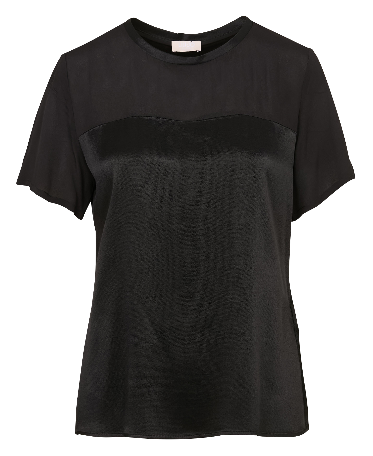 T-shirt met korte mouwen, effen en soepelvallend LIU JO Zwart